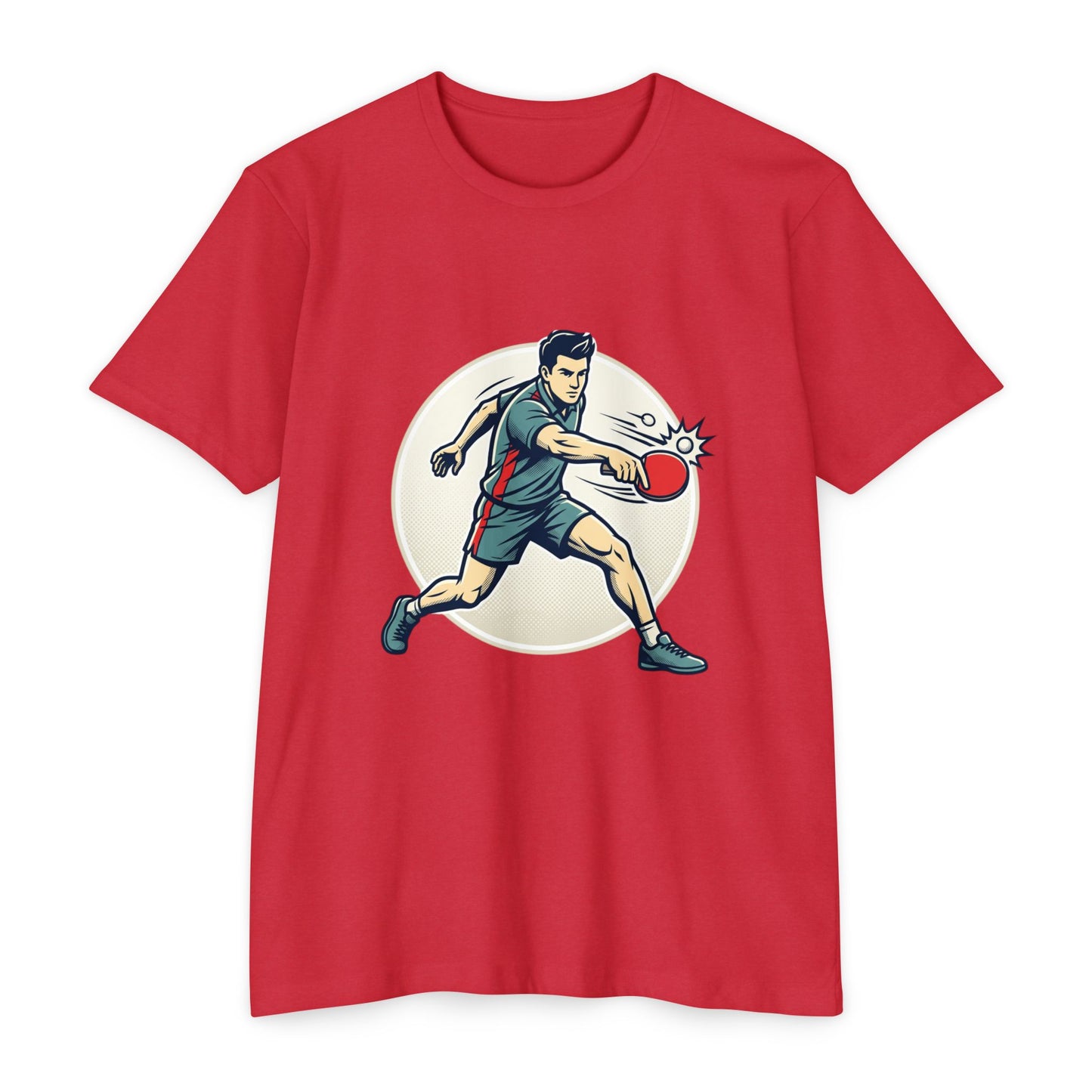 Table Tennis Player Illustration T-Shirt — Ping Pong Athlete Graphic Tee
