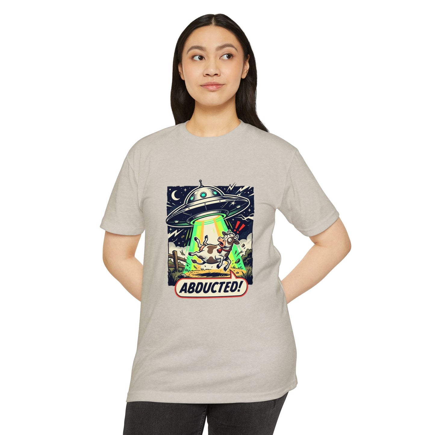 Abducted! Alien UFO Retro Sci‑Fi Graphic T-Shirt