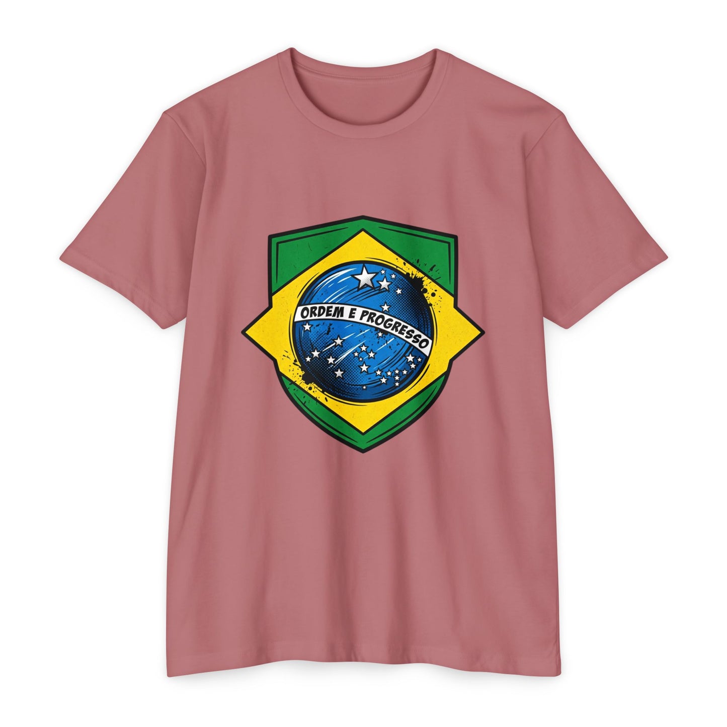 Brazil Flag Crest T-Shirt — Brazilian Soccer/Patriot Pride Tee