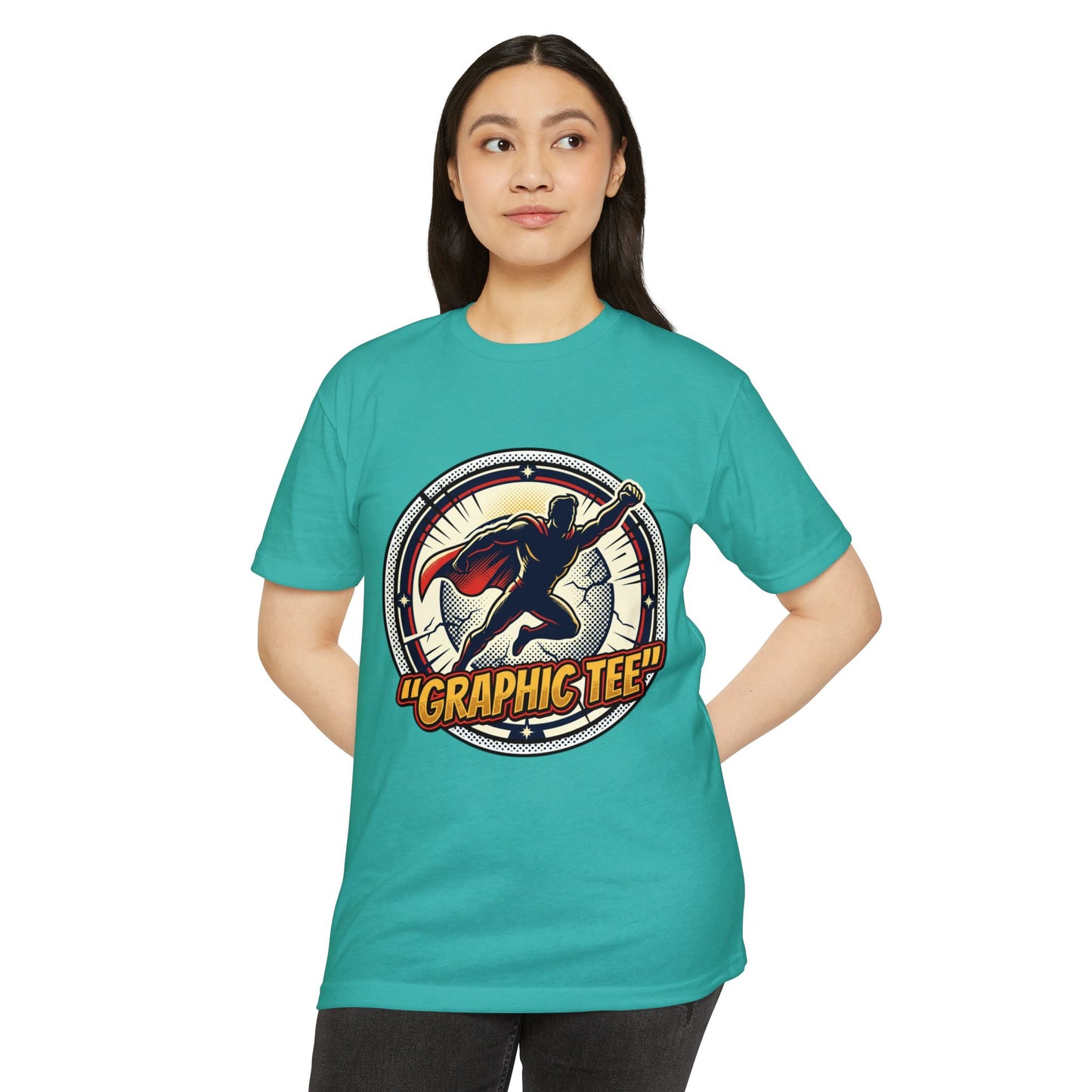 Retro Comic Superhero Cape Graphic Tee