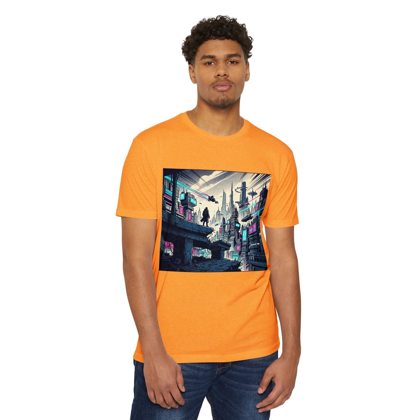 Cyberpunk Cityscape T-Shirt — Neon Futuristic Streetwear