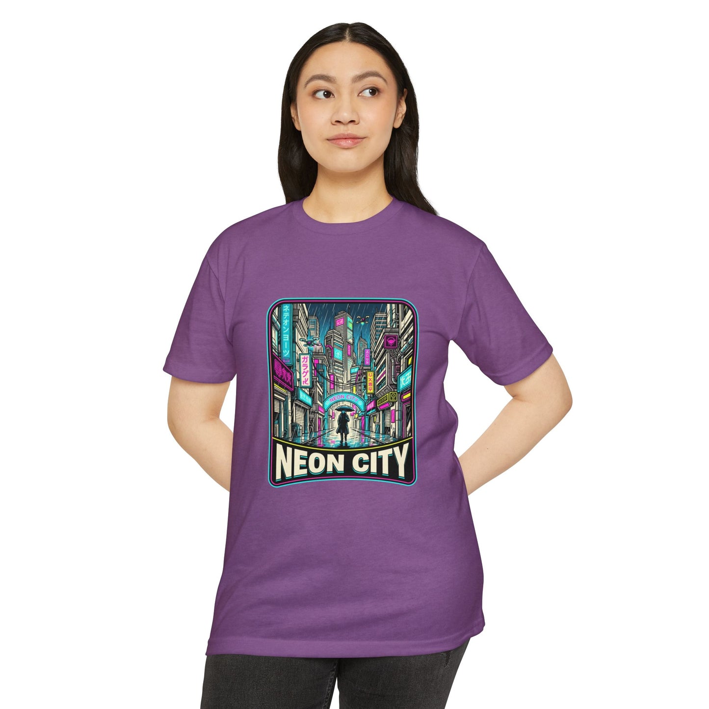 Neon City Retro Cyberpunk T-Shirt — Retro Cyberpunk Streetwear Tee
