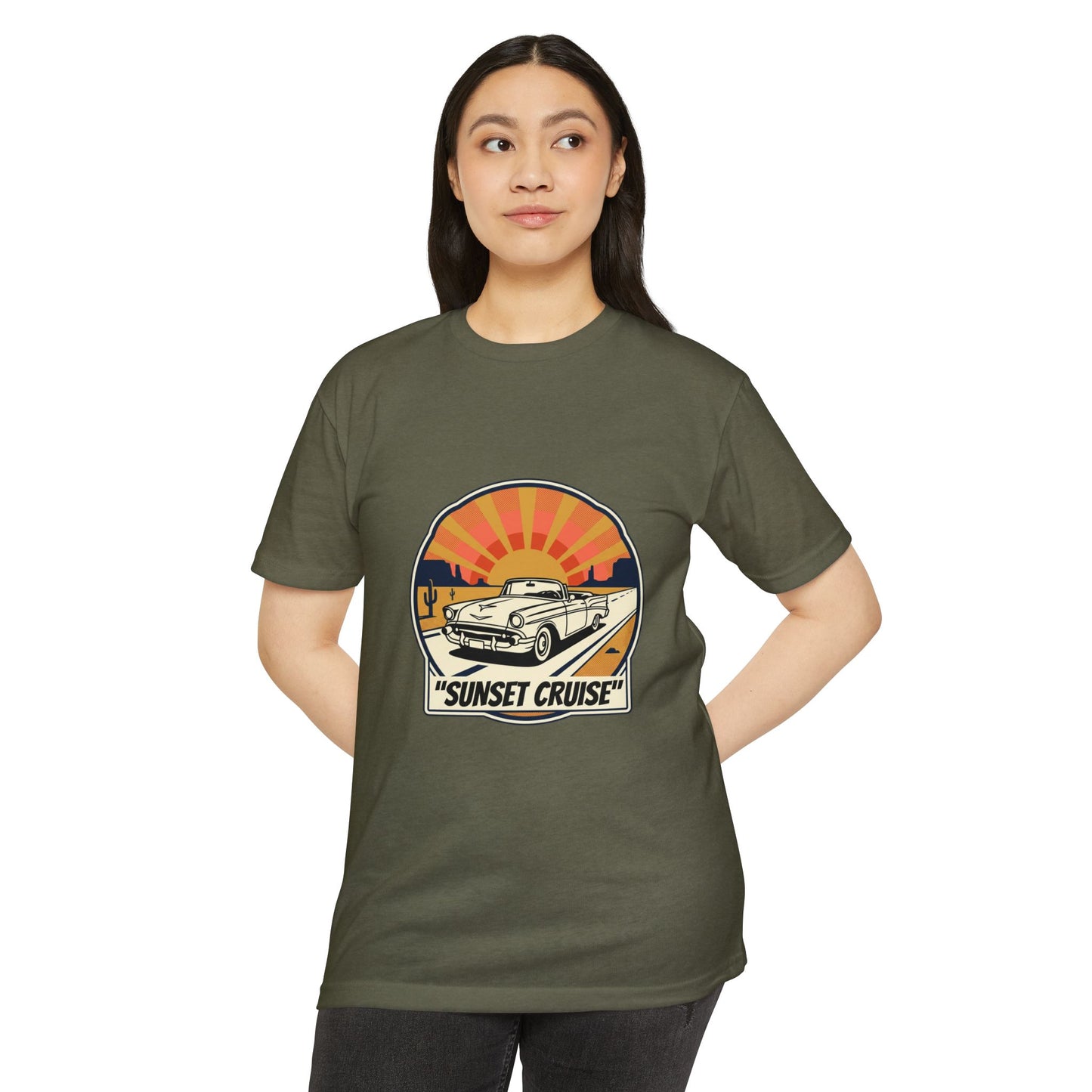 Sunset Cruise Vintage Car T-Shirt
