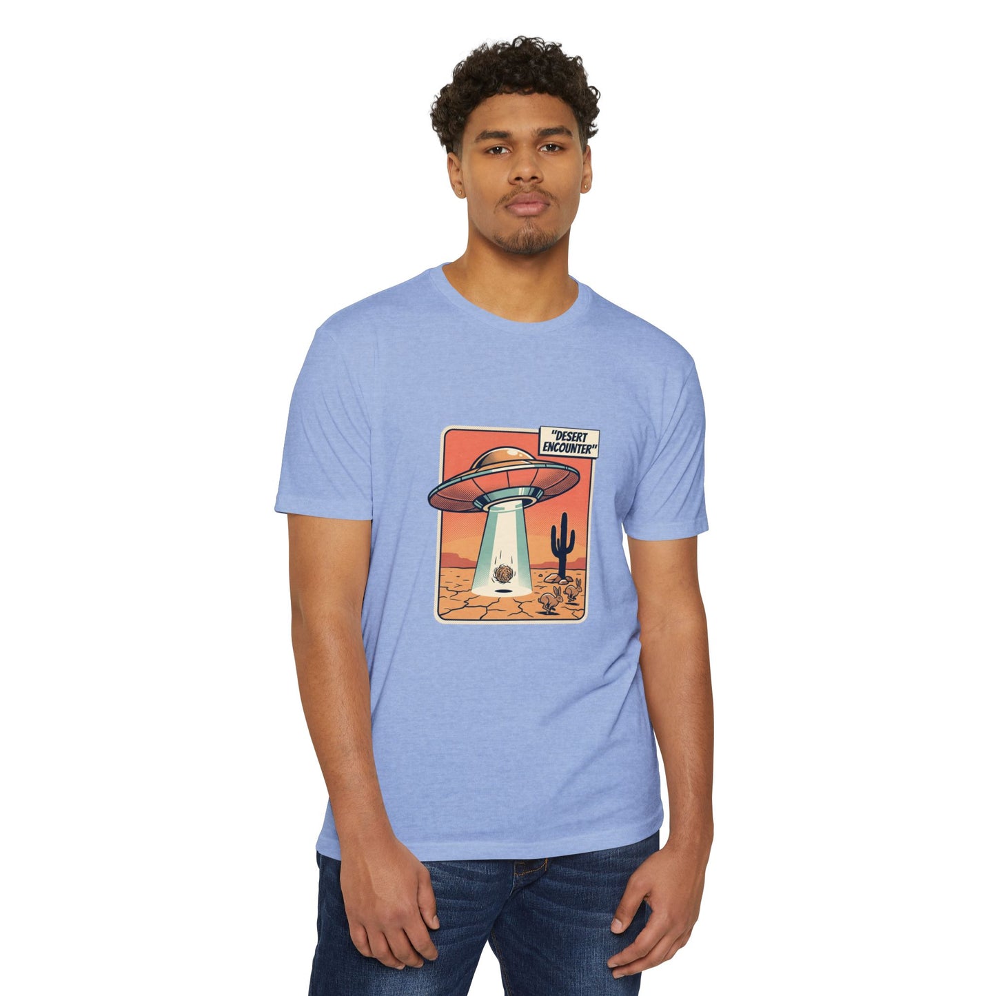 Desert Encounter T-Shirt – Retro UFO Alien Abduction Tee