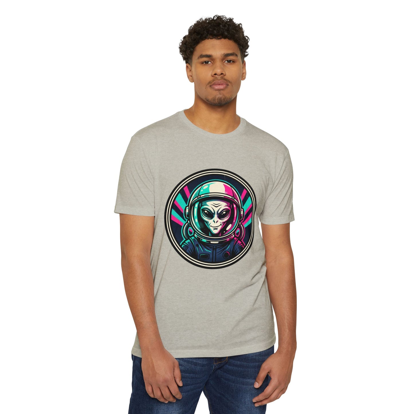 Alien Astronaut Neon Space Crew T‑Shirt