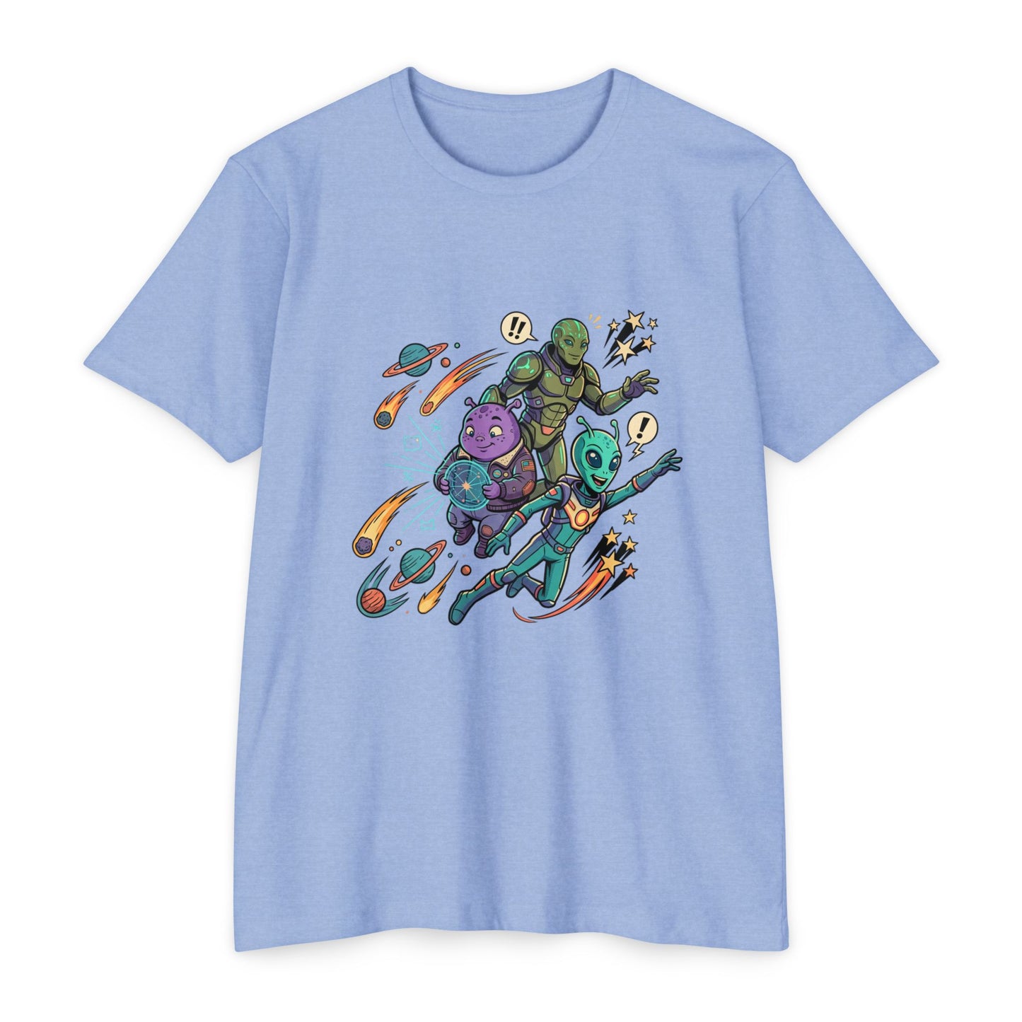 Alien Skate Crew T-Shirt — Retro Space Skateboarding Graphic Tee