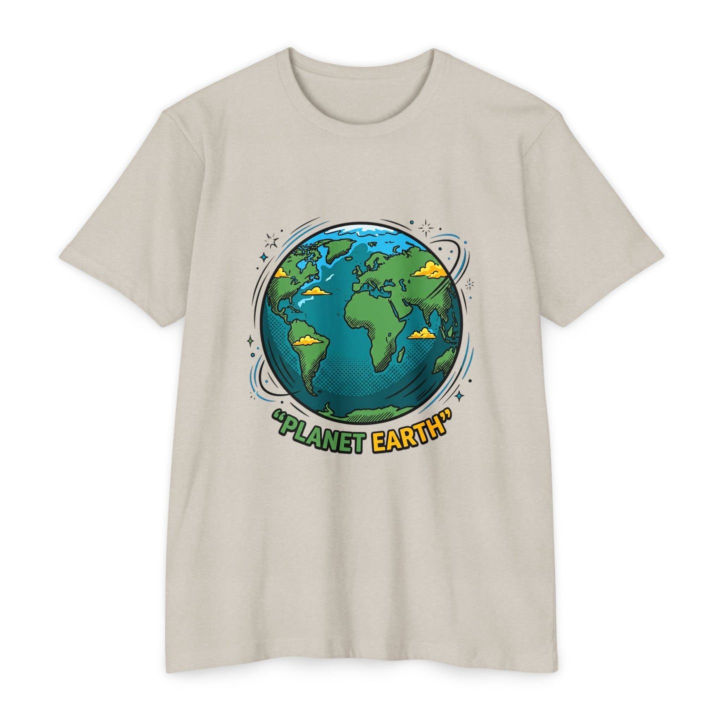 Retro Planet Earth Graphic T-Shirt — Vintage Earth Illustration Tee