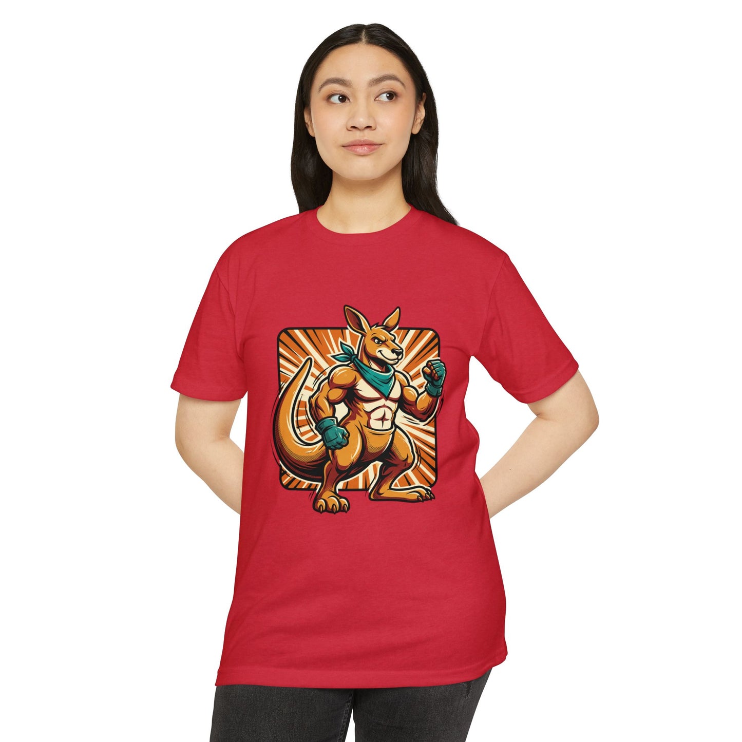Camiseta con gráfico de canguro boxeador – Camiseta retro con mascota de luchador