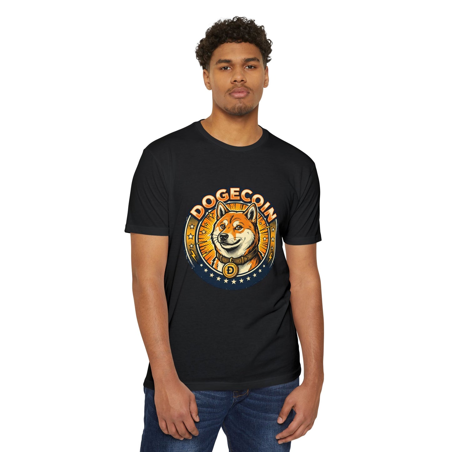 Dogecoin Coin Logo T‑Shirt — Retro Shiba Inu Crypto Tee