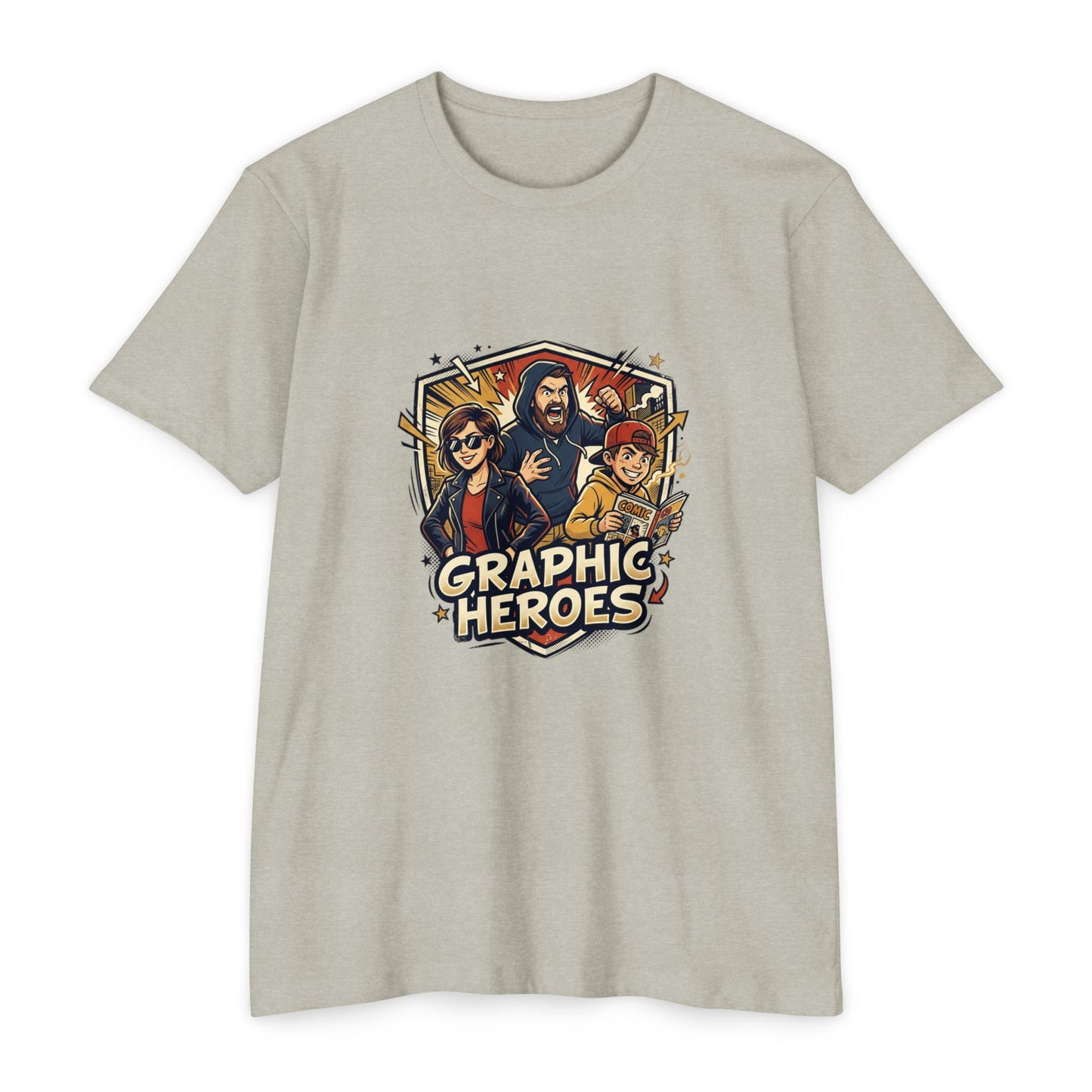 Retro Comic Heroes T-Shirt — Graphic Crew Tee