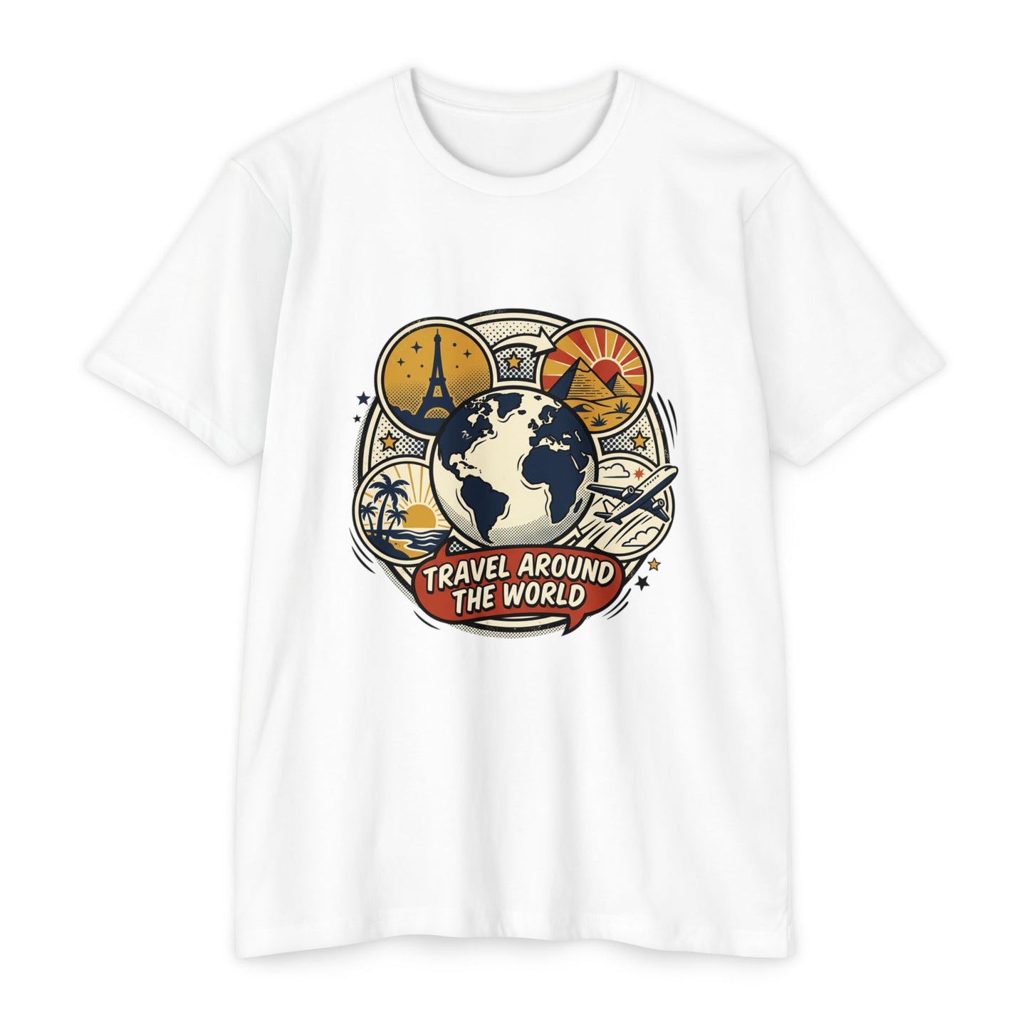Vintage 'Travel Around The World' Globe Adventure T-Shirt