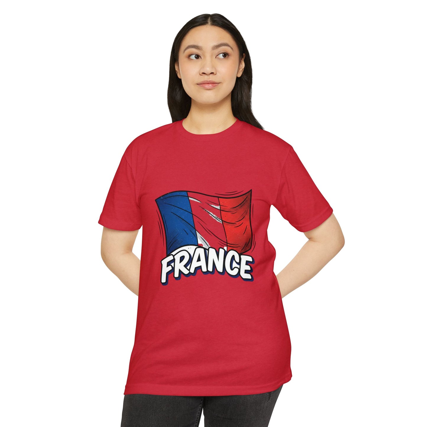 France Flag Retro Waving Tricolor T-Shirt