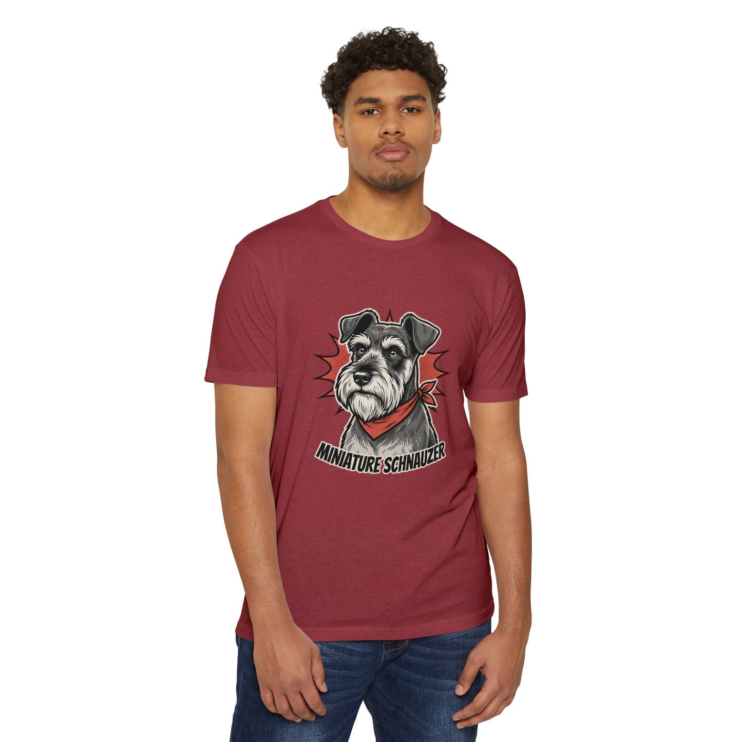 Miniature Schnauzer Portrait Retro Bandana T-Shirt