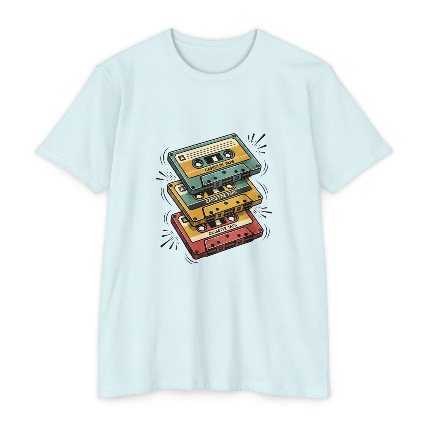 Retro Cassette Stack T-Shirt — Vintage 80s Music Tee