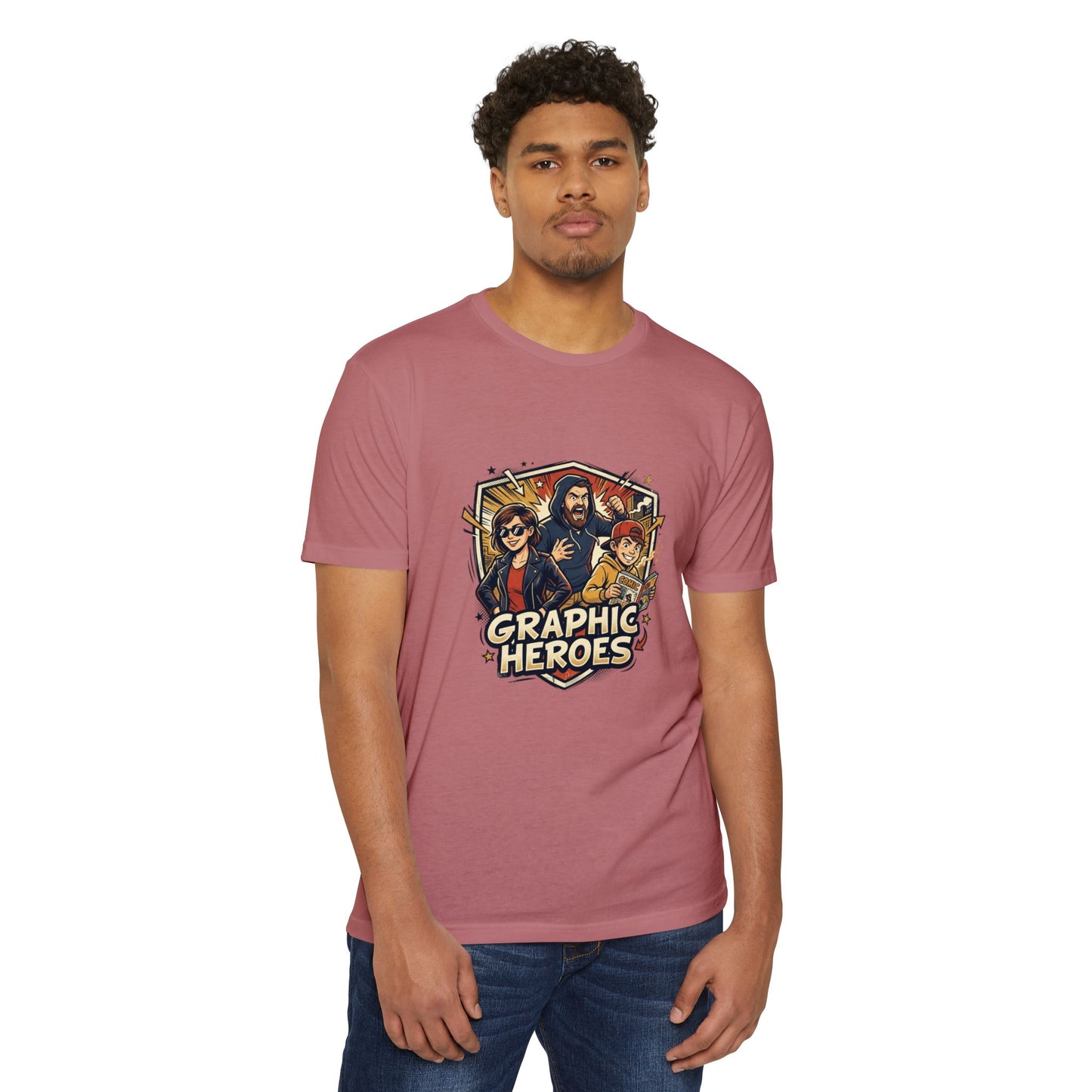 Retro Comic Heroes T-Shirt — Graphic Crew Tee