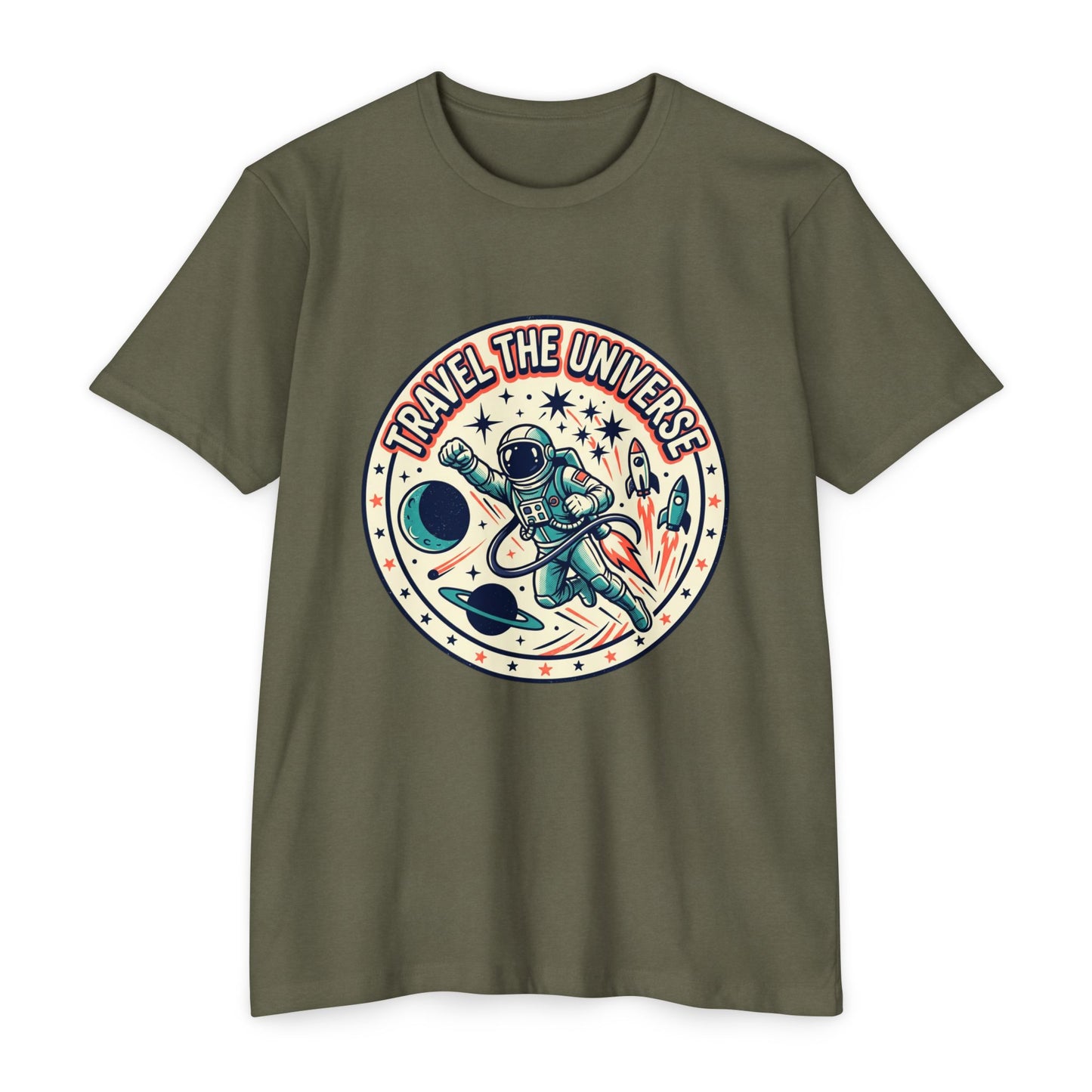 Travel the Universe Astronaut Retro Space T-Shirt