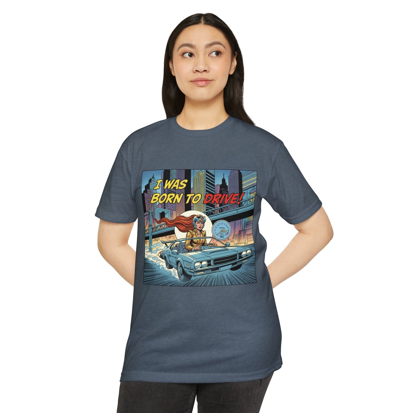 I Was Born to Drive Retro Comic Car T-Shirt