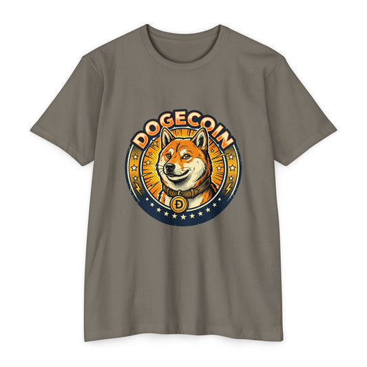 Dogecoin Coin Logo T‑Shirt — Retro Shiba Inu Crypto Tee