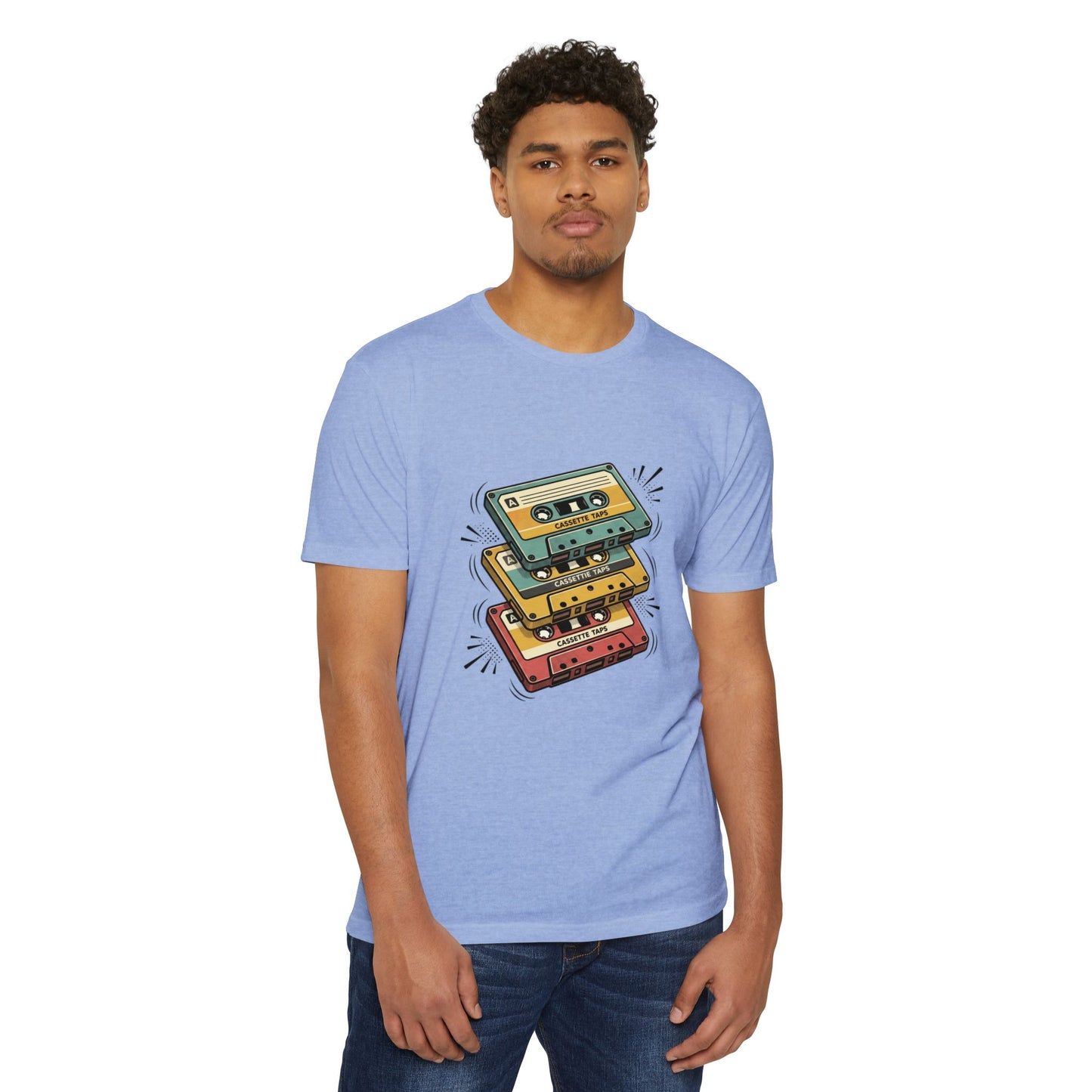 Retro Cassette Stack T-Shirt — Vintage 80s Music Tee