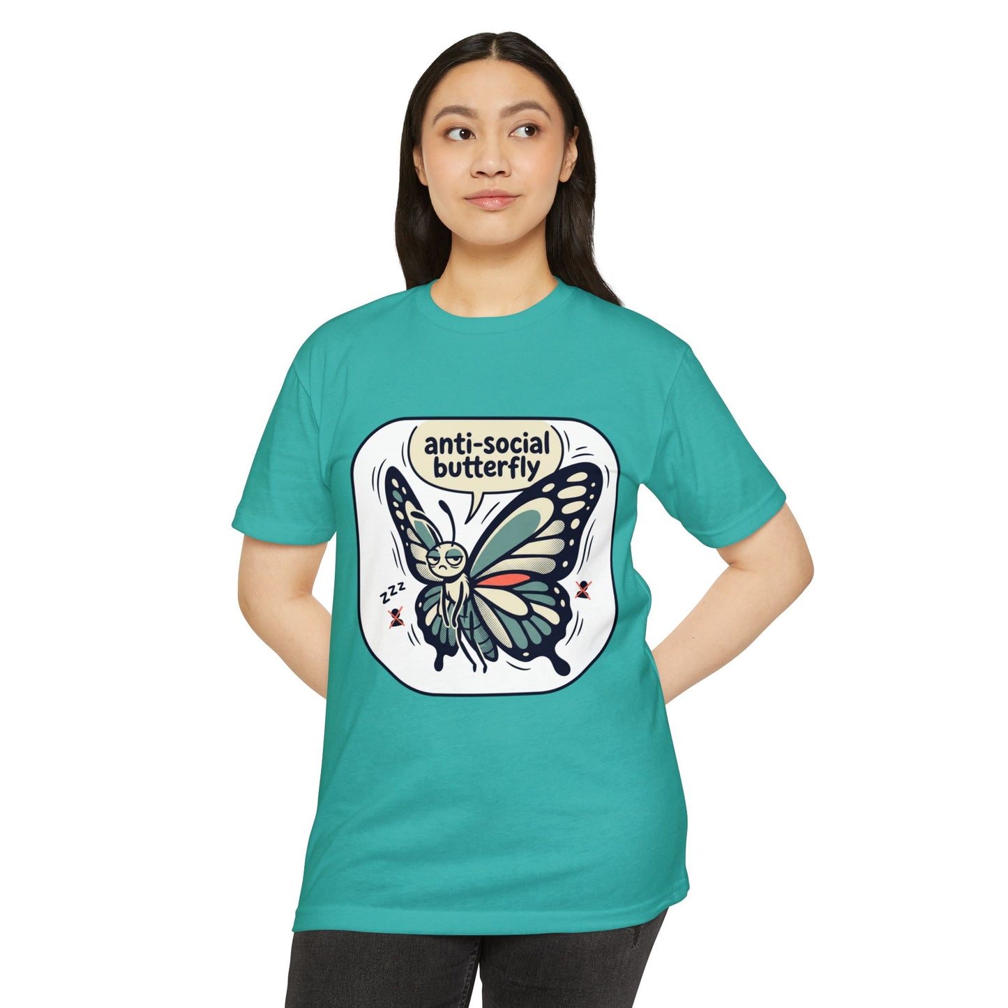 Anti-Social Butterfly T-Shirt — Cute Lazy Butterfly Graphic Tee
