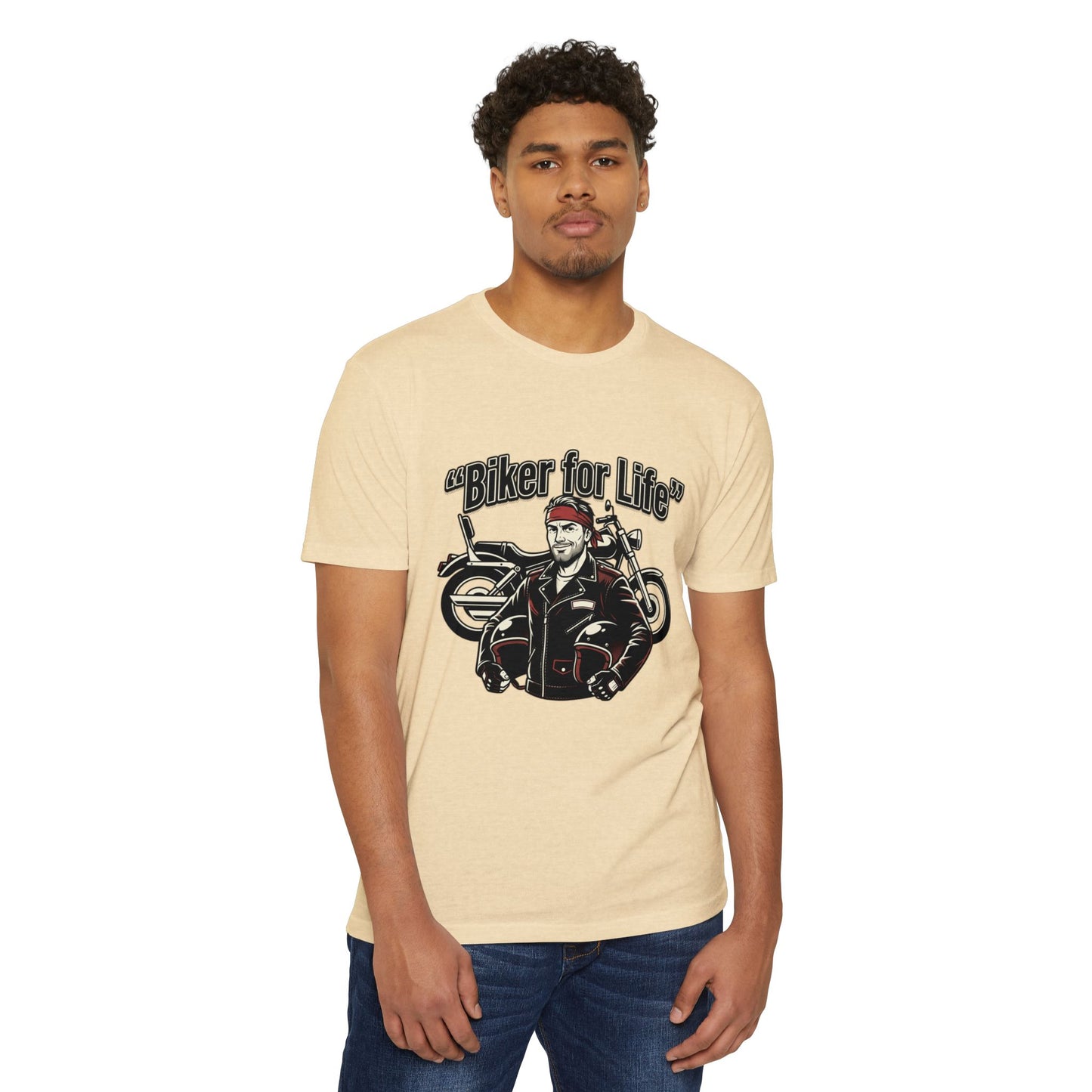 Biker For Life Vintage Motorcycle T-Shirt