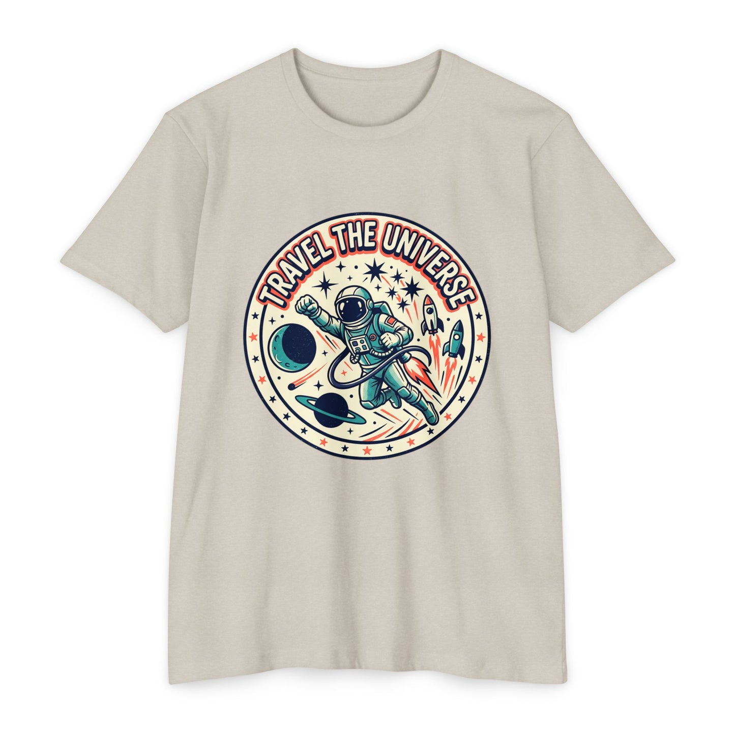 Travel the Universe Astronaut Retro Space T-Shirt