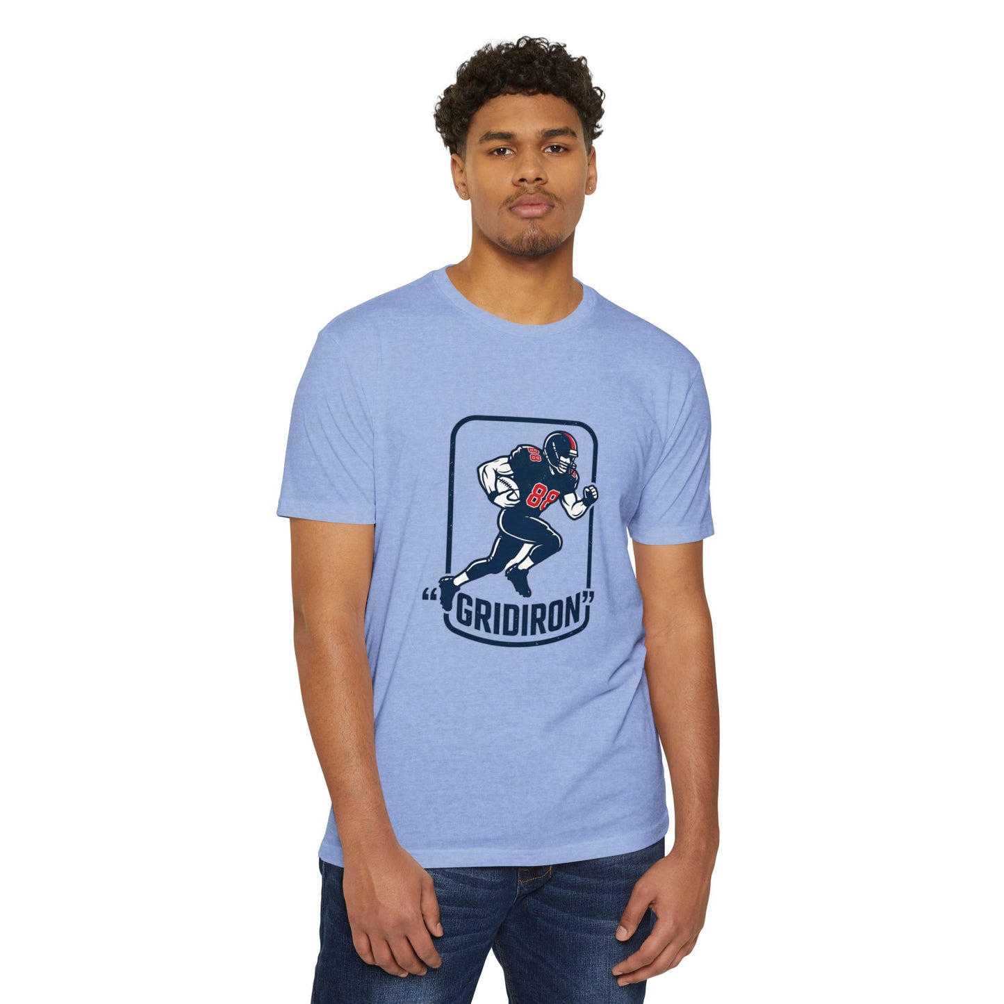 Gridiron Football Player T-Shirt — Retro Helmet Design