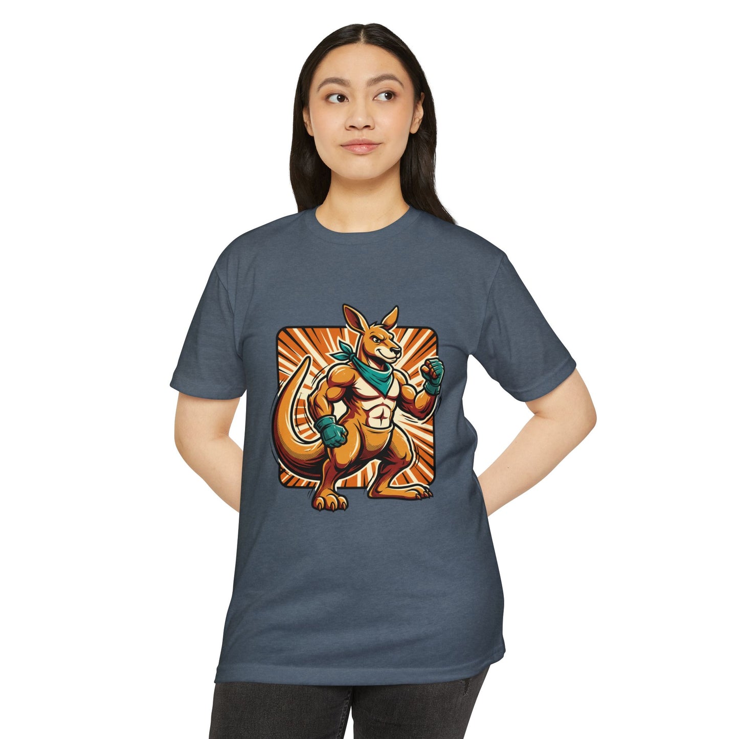 Camiseta con gráfico de canguro boxeador – Camiseta retro con mascota de luchador