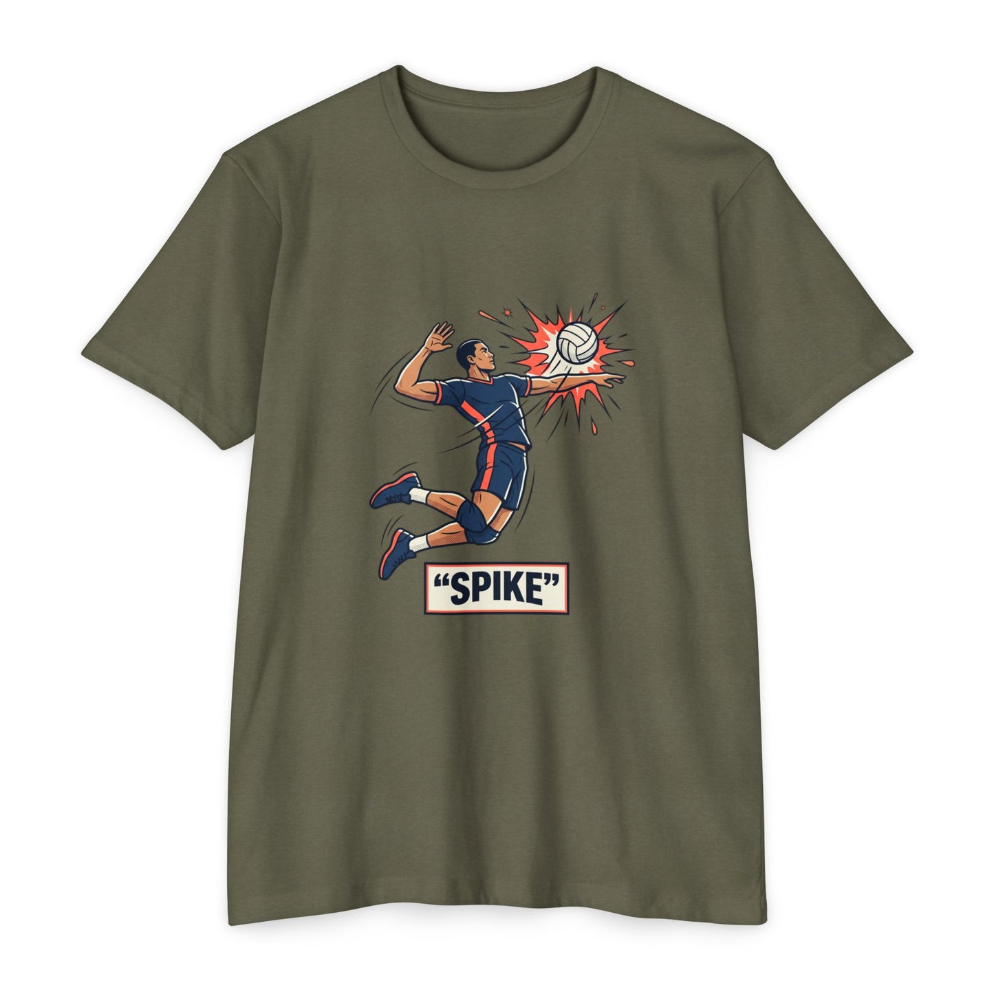 Volleyball Spike Graphic T-Shirt — Retro Player Illustration Tee