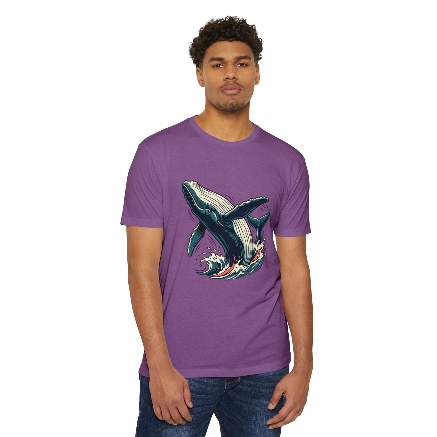 Whale Wave Graphic T-Shirt — Ocean Humpback Illustration Tee