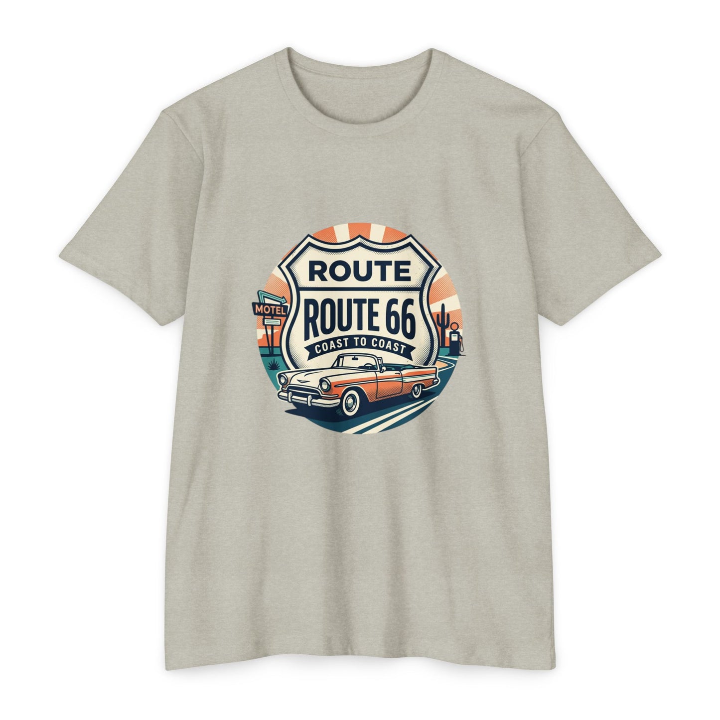 Route 66 Vintage Car T-Shirt — Classic Road Trip Retro Tee