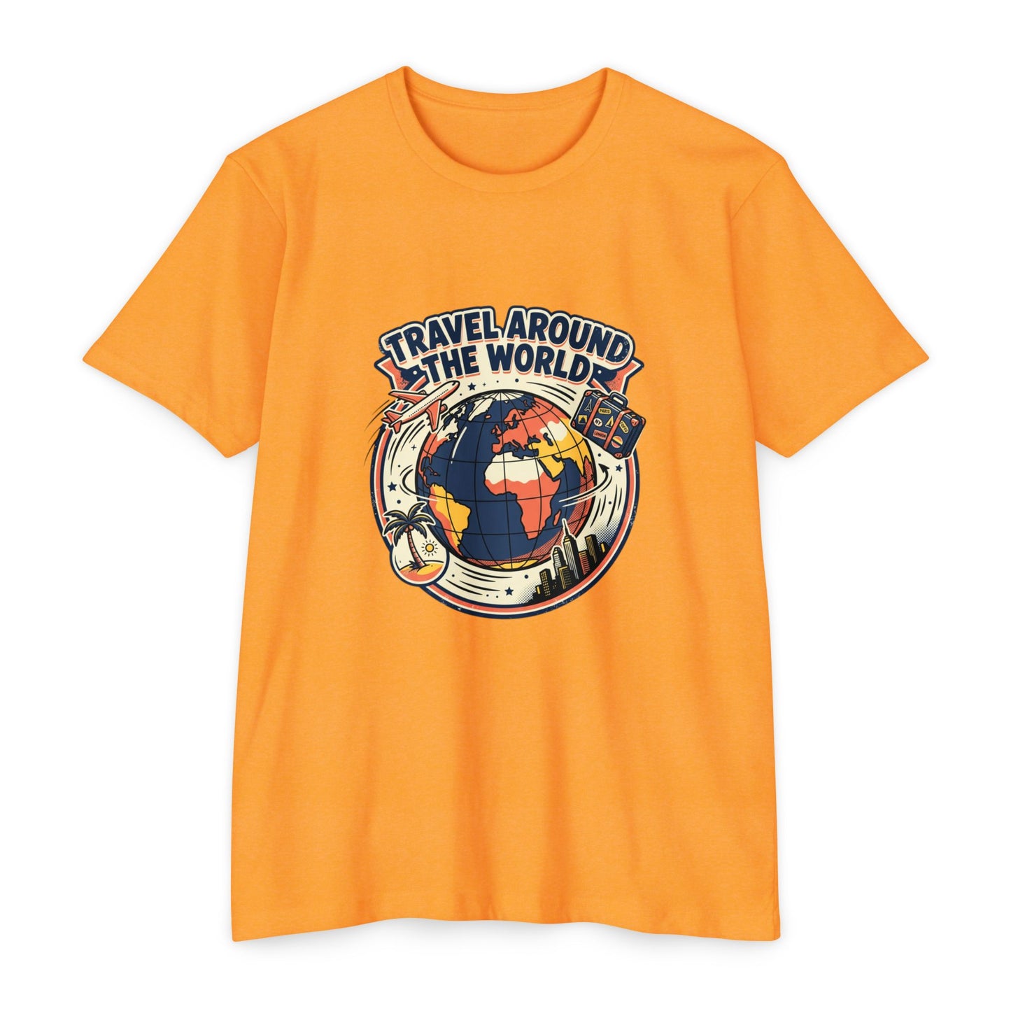 Vintage 'Travel Around the World' Globe Adventure T-Shirt