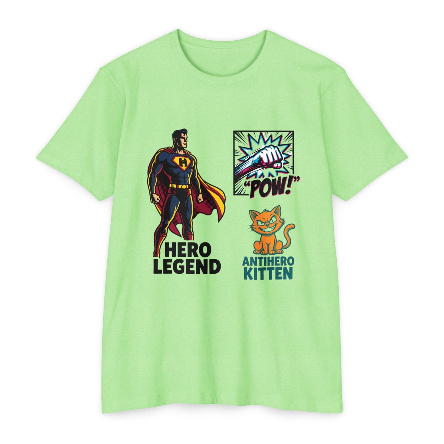 Hero Legend vs Antihero Kitten T-Shirt — Funny Comic Superhero Tee