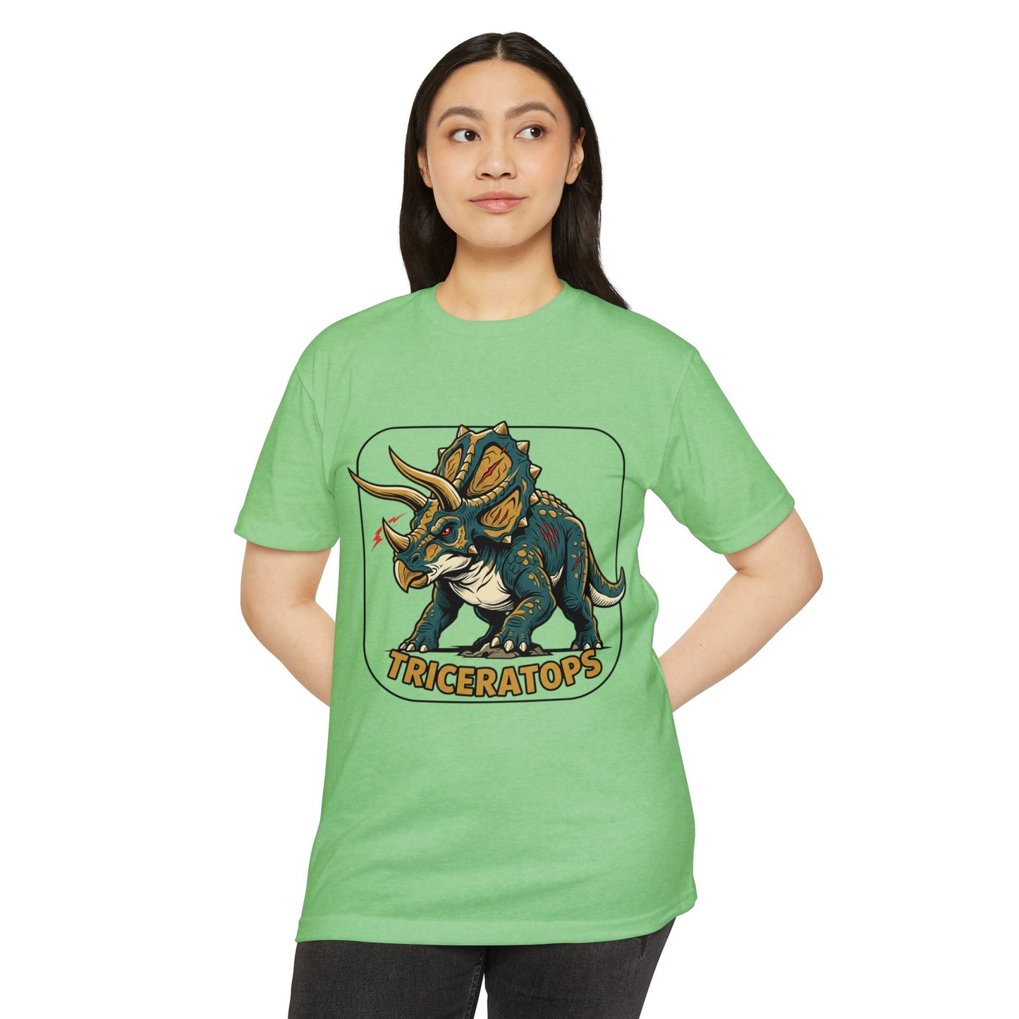 Triceratops Graphic T-Shirt — Retro Dinosaur Tee for Kids & Adults