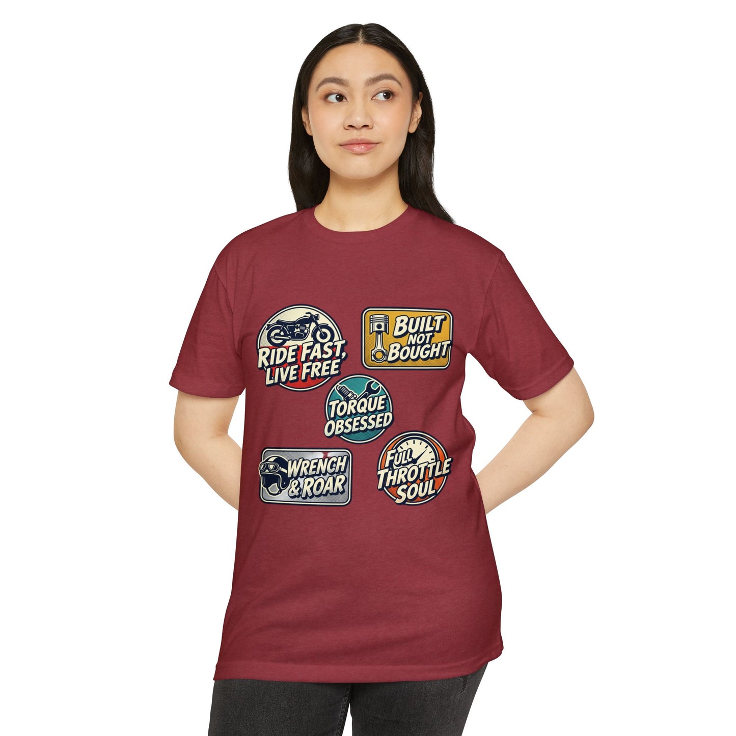 Built Not Bought Vintage Motorcycle Badge T-Shirt
