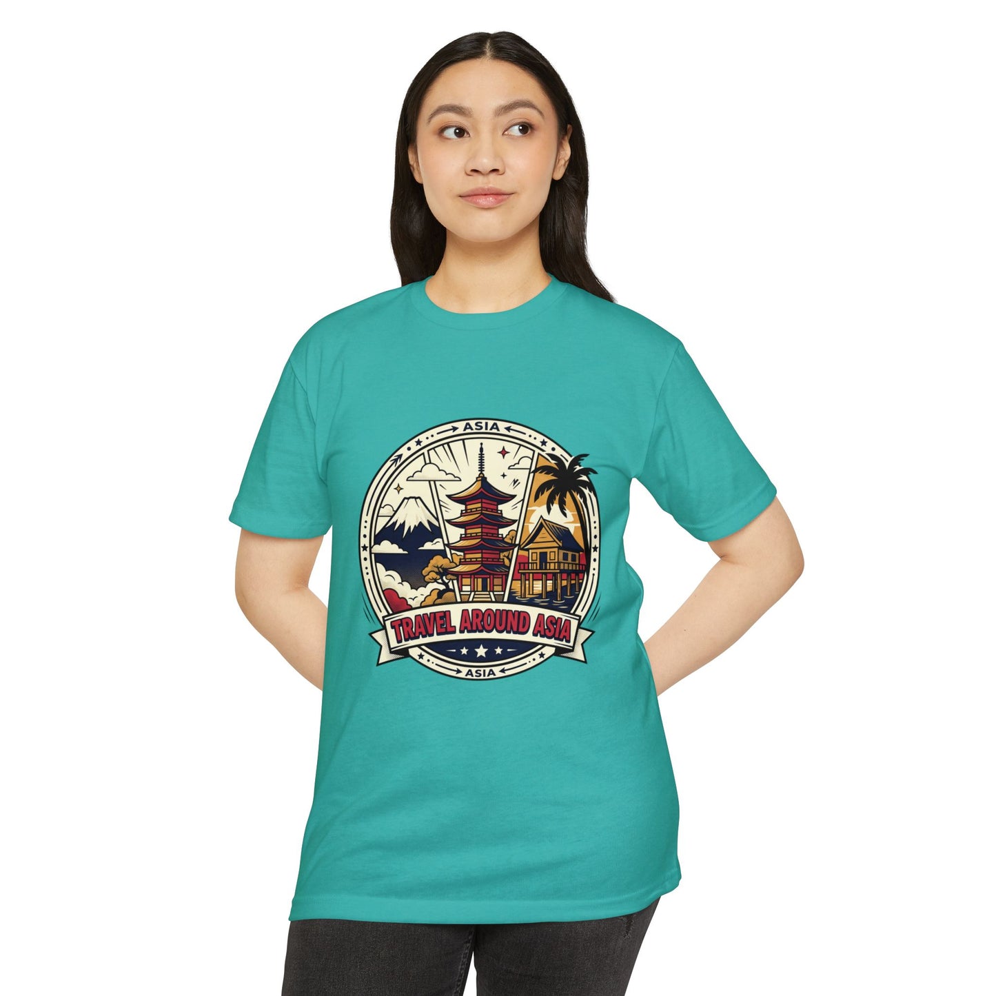 Travel Around Asia Vintage Globe Adventure T-Shirt
