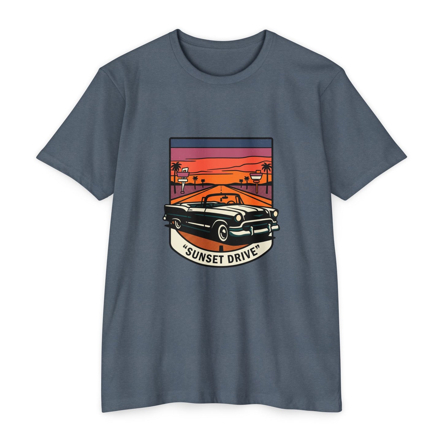 Sunset Drive Vintage Car T-Shirt