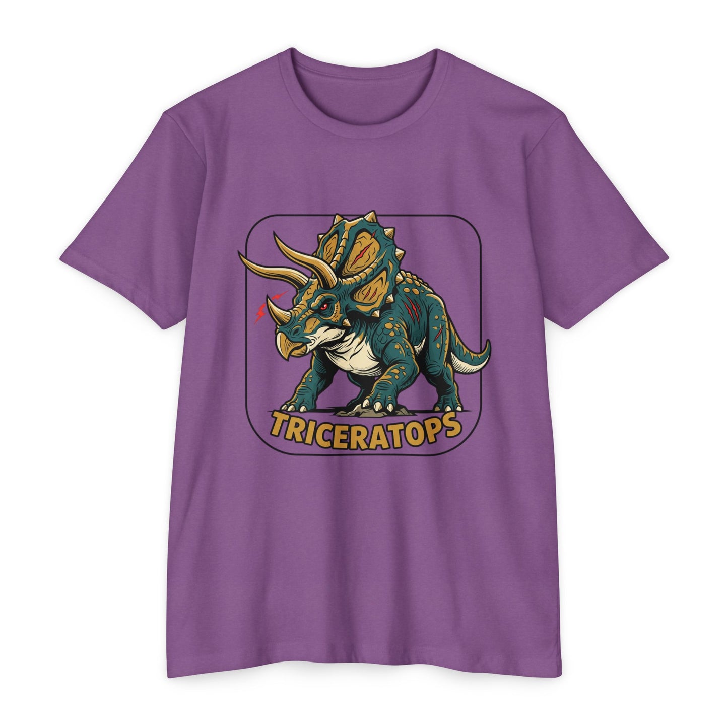Triceratops Graphic T-Shirt — Retro Dinosaur Tee for Kids & Adults