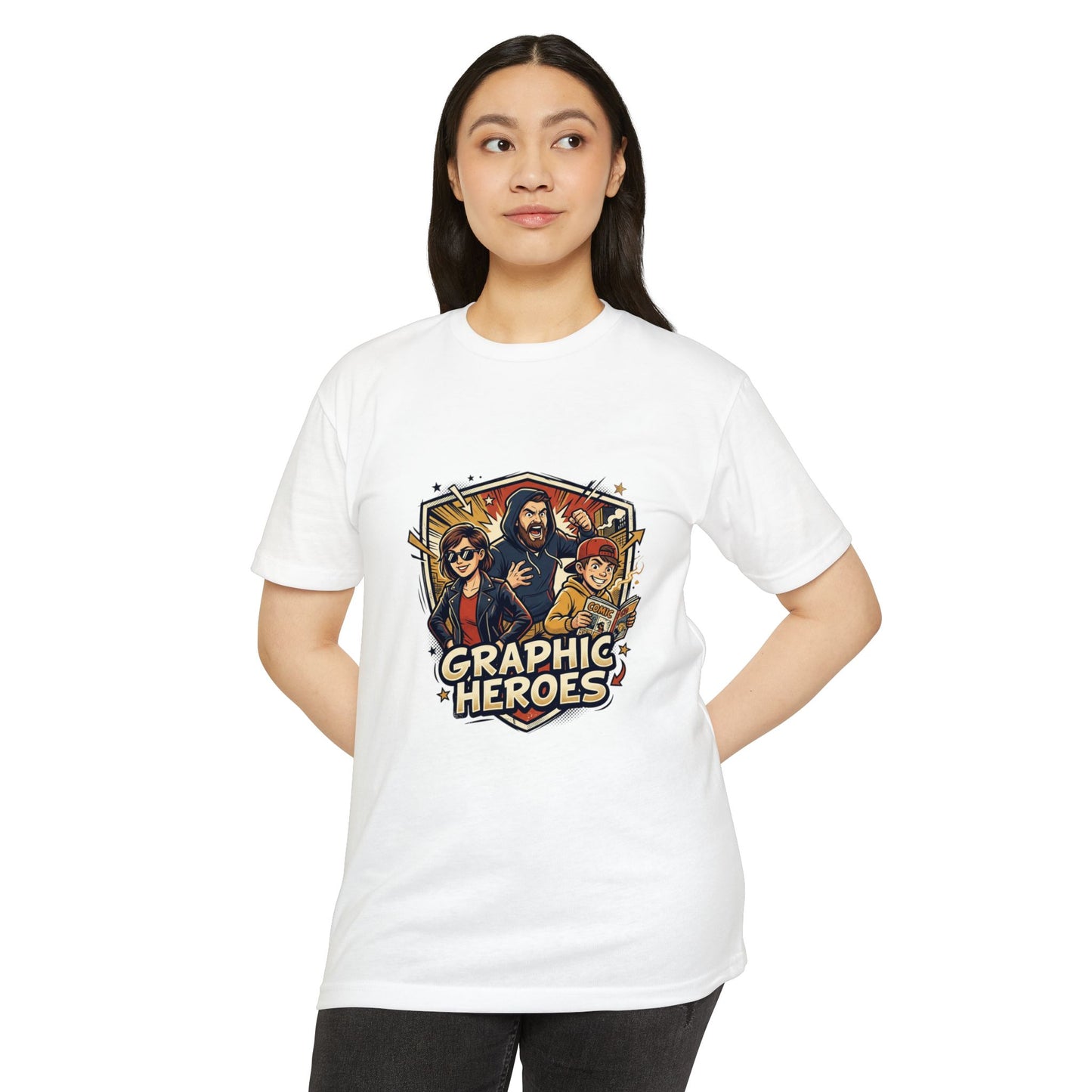 Retro Comic Heroes T-Shirt — Graphic Crew Tee