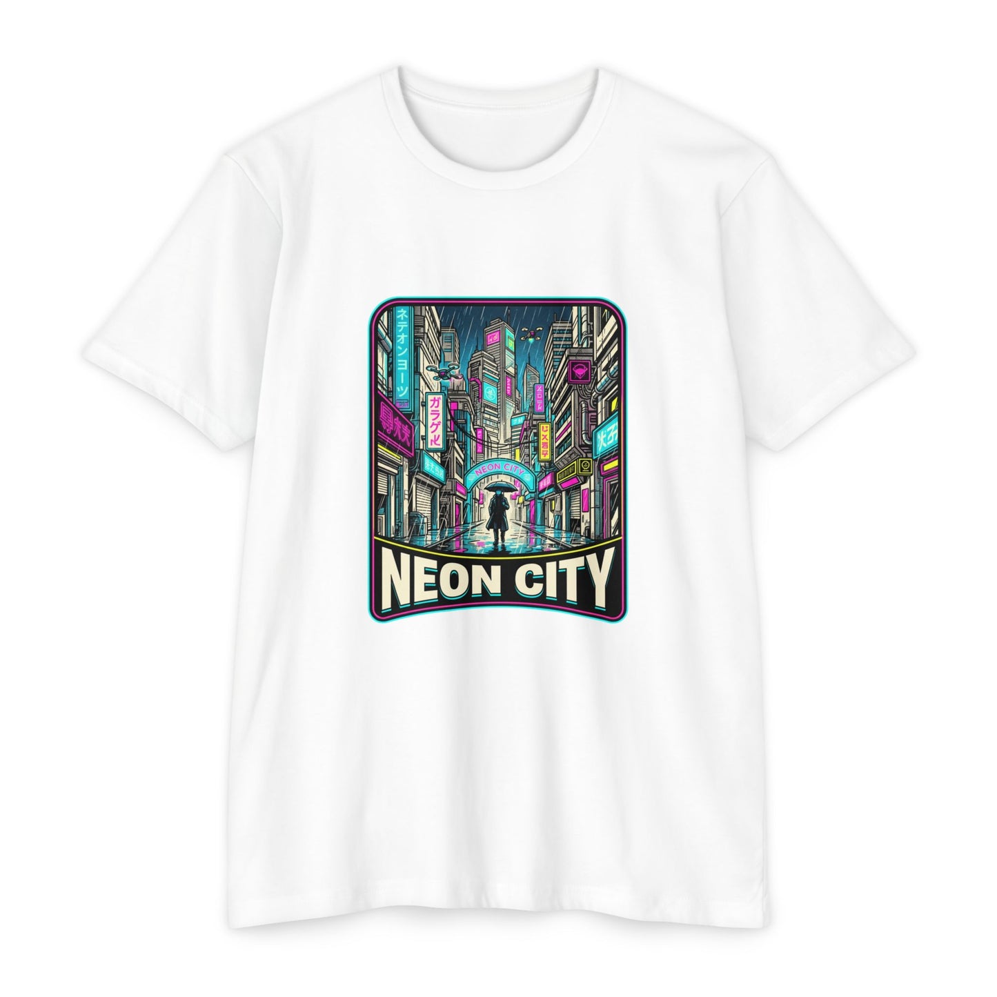 Neon City Retro Cyberpunk T-Shirt — Retro Cyberpunk Streetwear Tee
