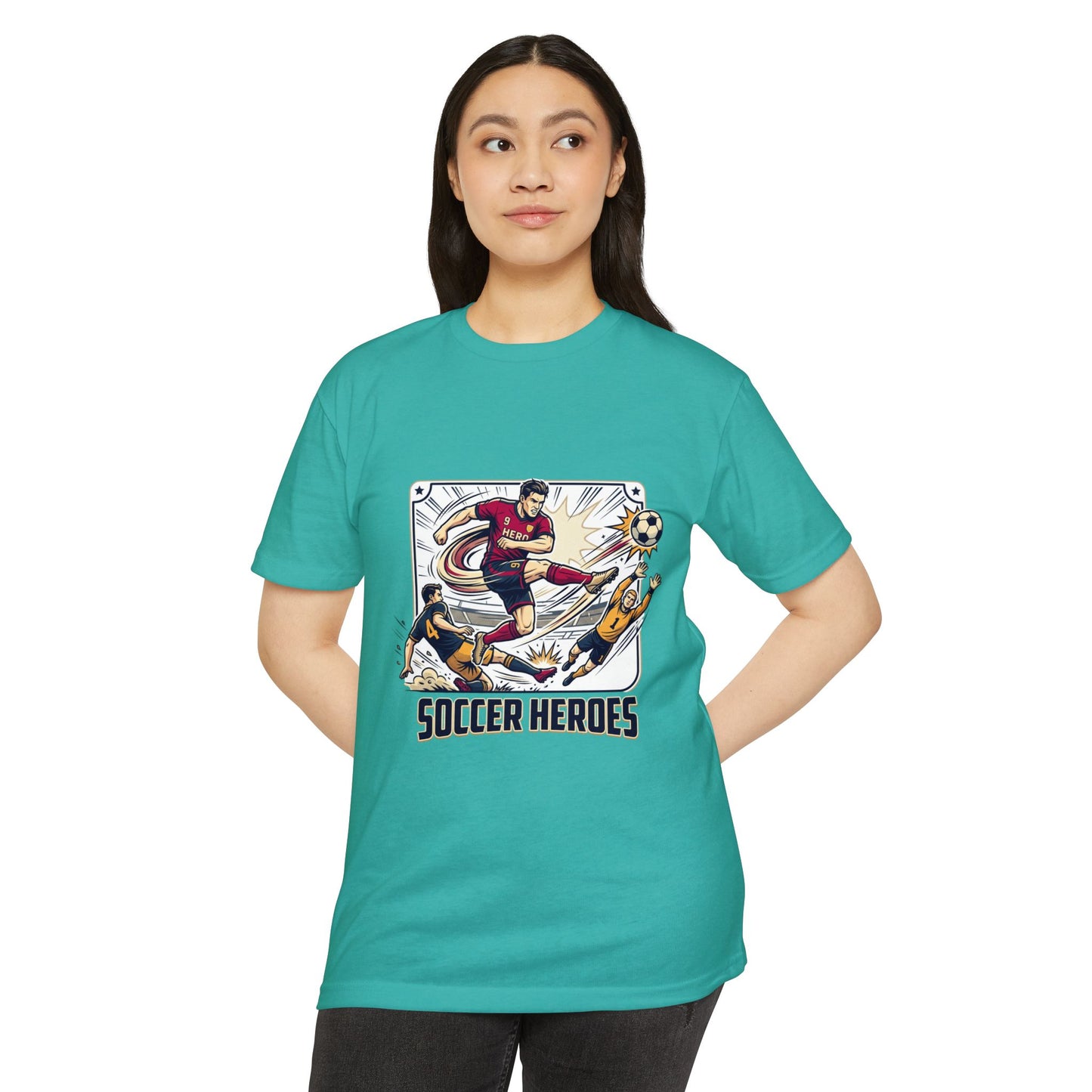 Soccer Heroes Graphic T-Shirt — Vintage Action Soccer Player Tee