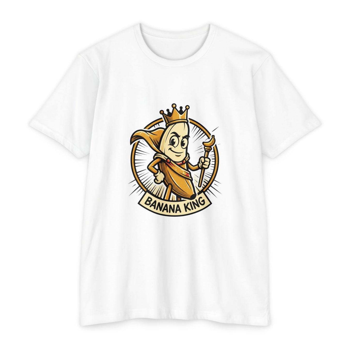 Banana King Retro Graphic T-Shirt — Vintage Fruit Mascot Tee