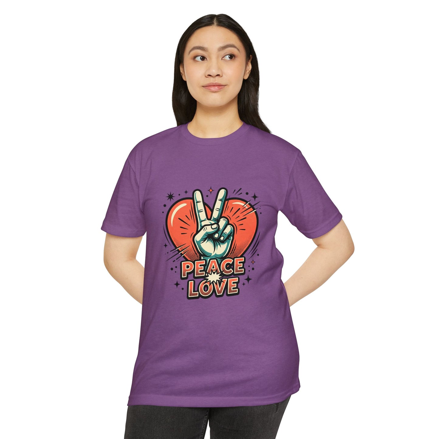 Peace Love Graphic T-Shirt — Retro Vibe Peace Sign Tee