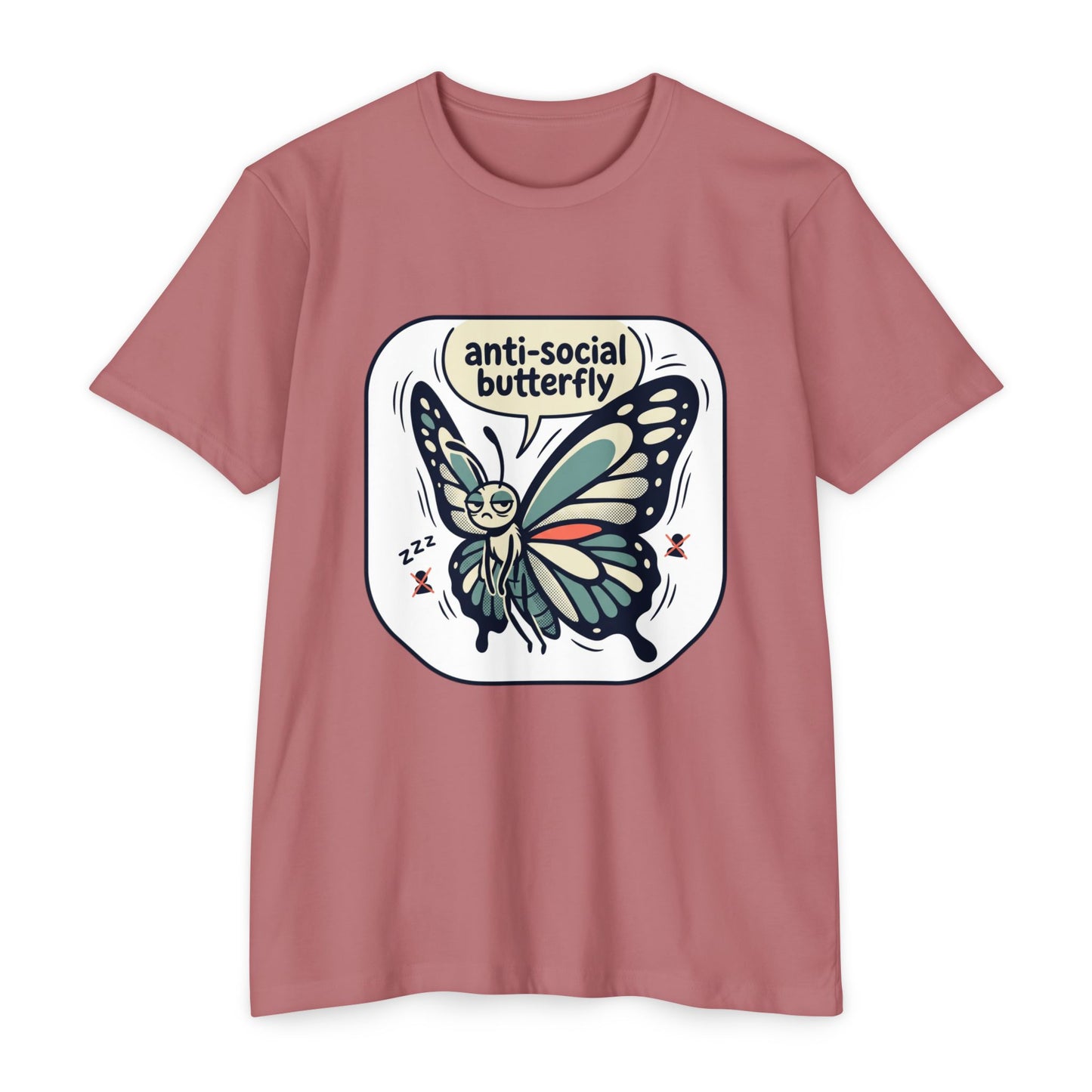 Anti-Social Butterfly T-Shirt — Cute Lazy Butterfly Graphic Tee