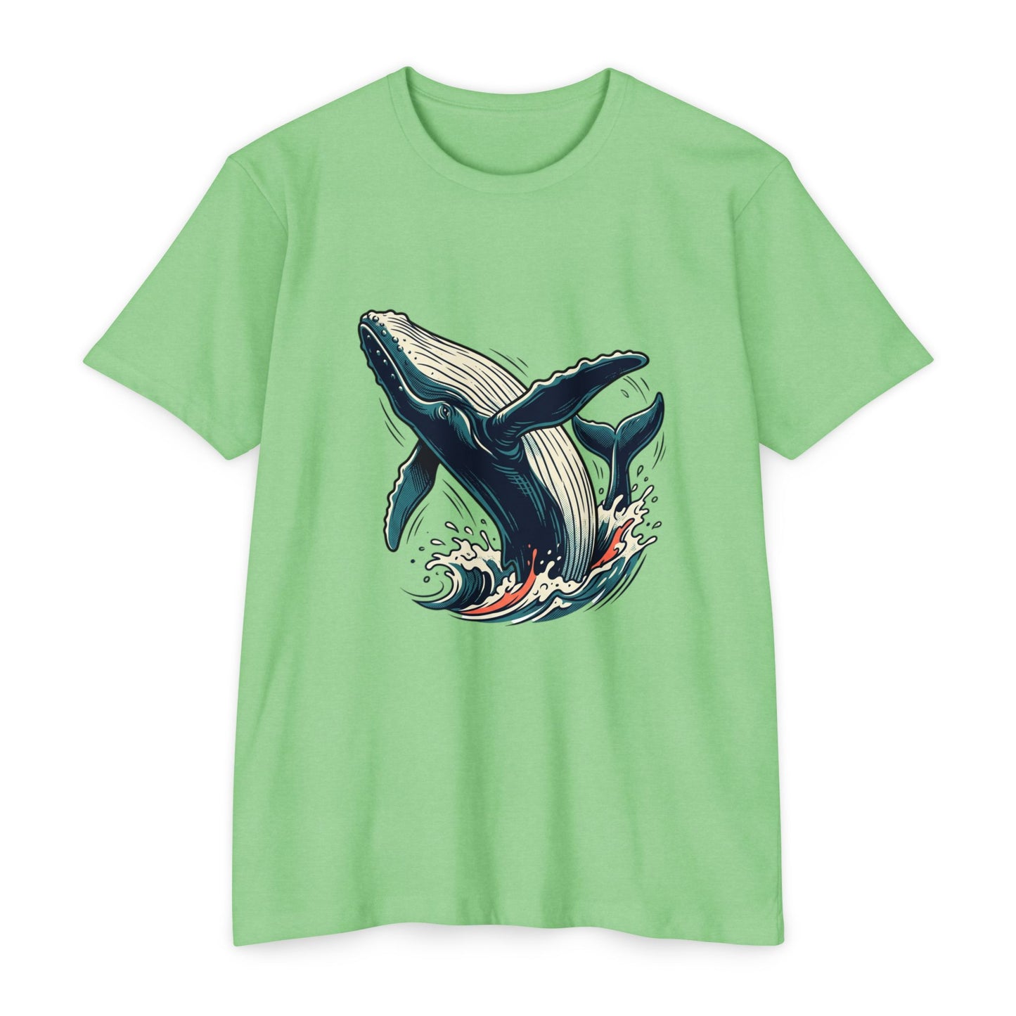 Whale Wave Graphic T-Shirt — Ocean Humpback Illustration Tee