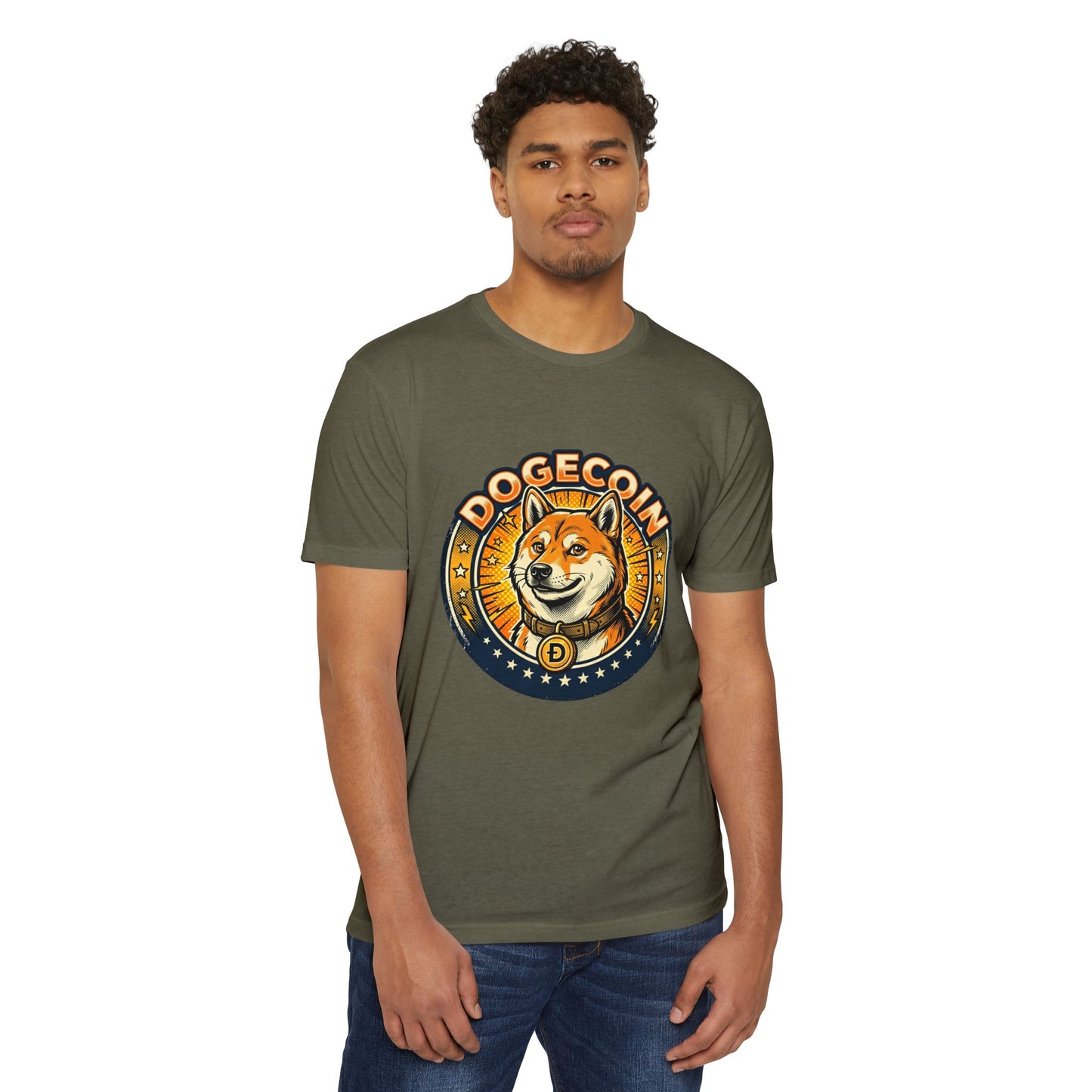 Dogecoin Coin Logo T‑Shirt — Retro Shiba Inu Crypto Tee