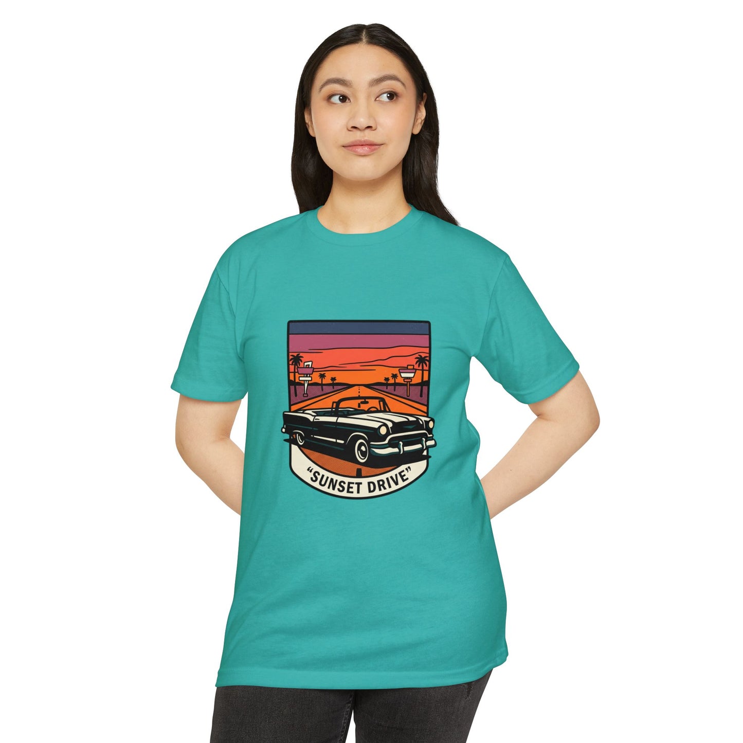 Sunset Drive Vintage Car T-Shirt