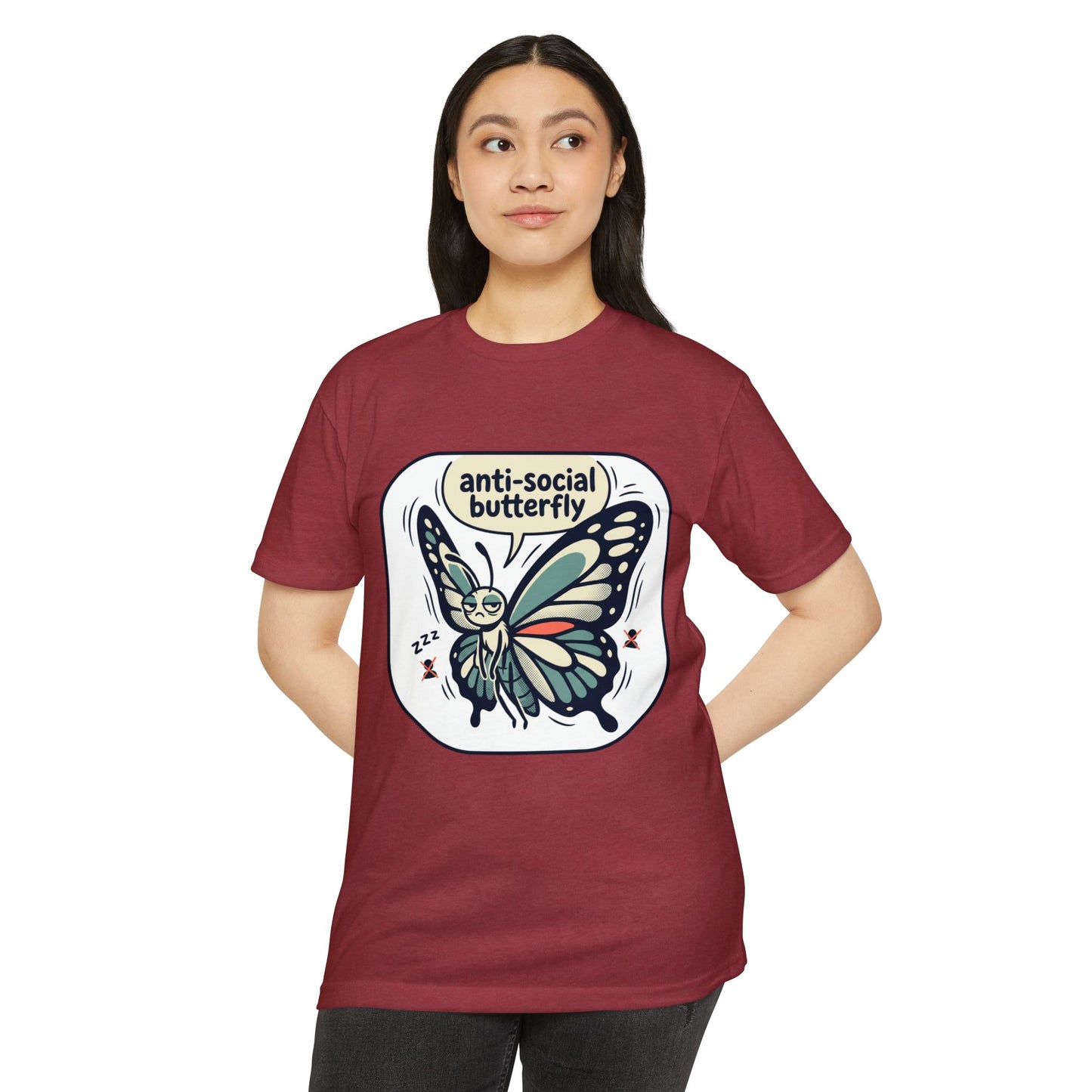 Anti-Social Butterfly T-Shirt — Cute Lazy Butterfly Graphic Tee