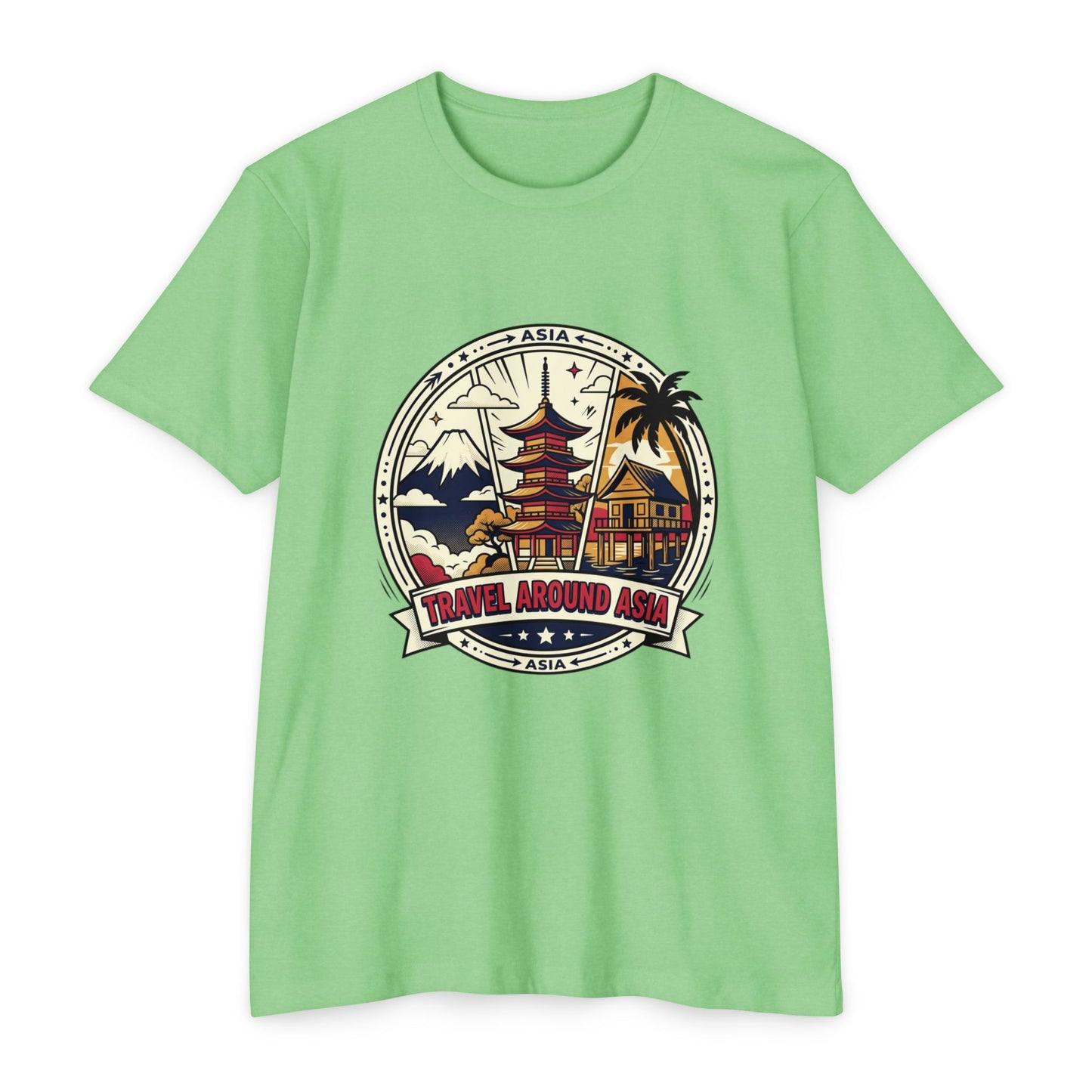 Travel Around Asia Vintage Globe Adventure T-Shirt