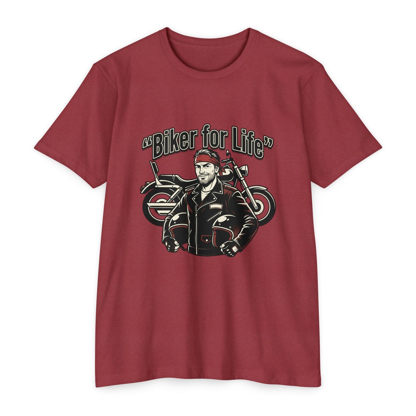 Biker For Life Vintage Motorcycle T-Shirt